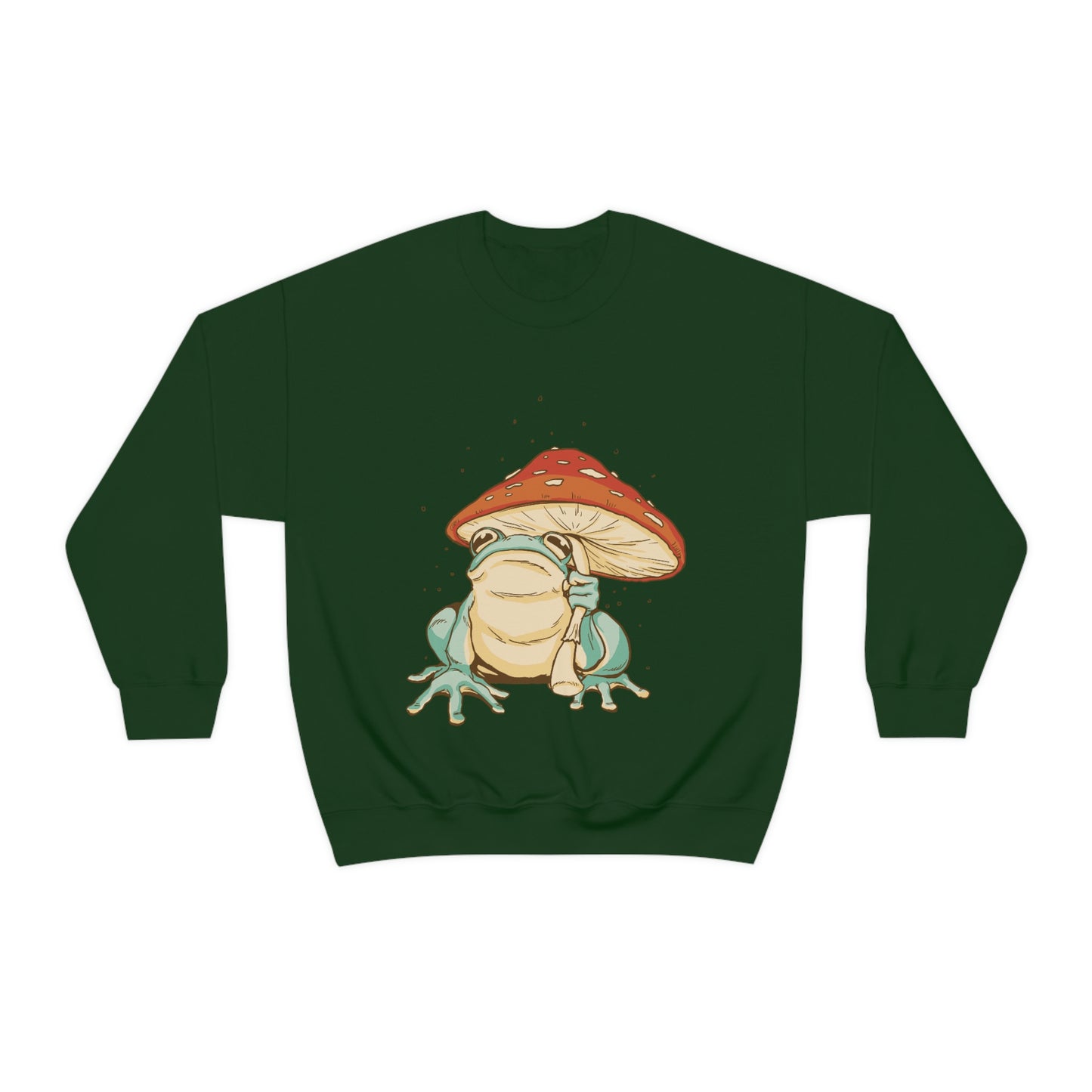 Cottagecore Aesthetic Mushrooms and Frog Sweatshirt