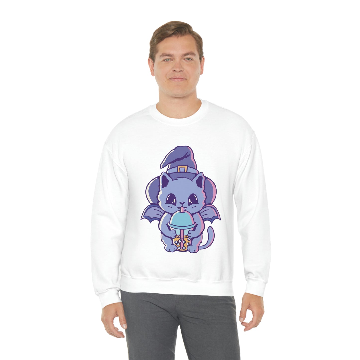 Pastel Goth Cat Witch, Goth Aesthetic Sweatshirt