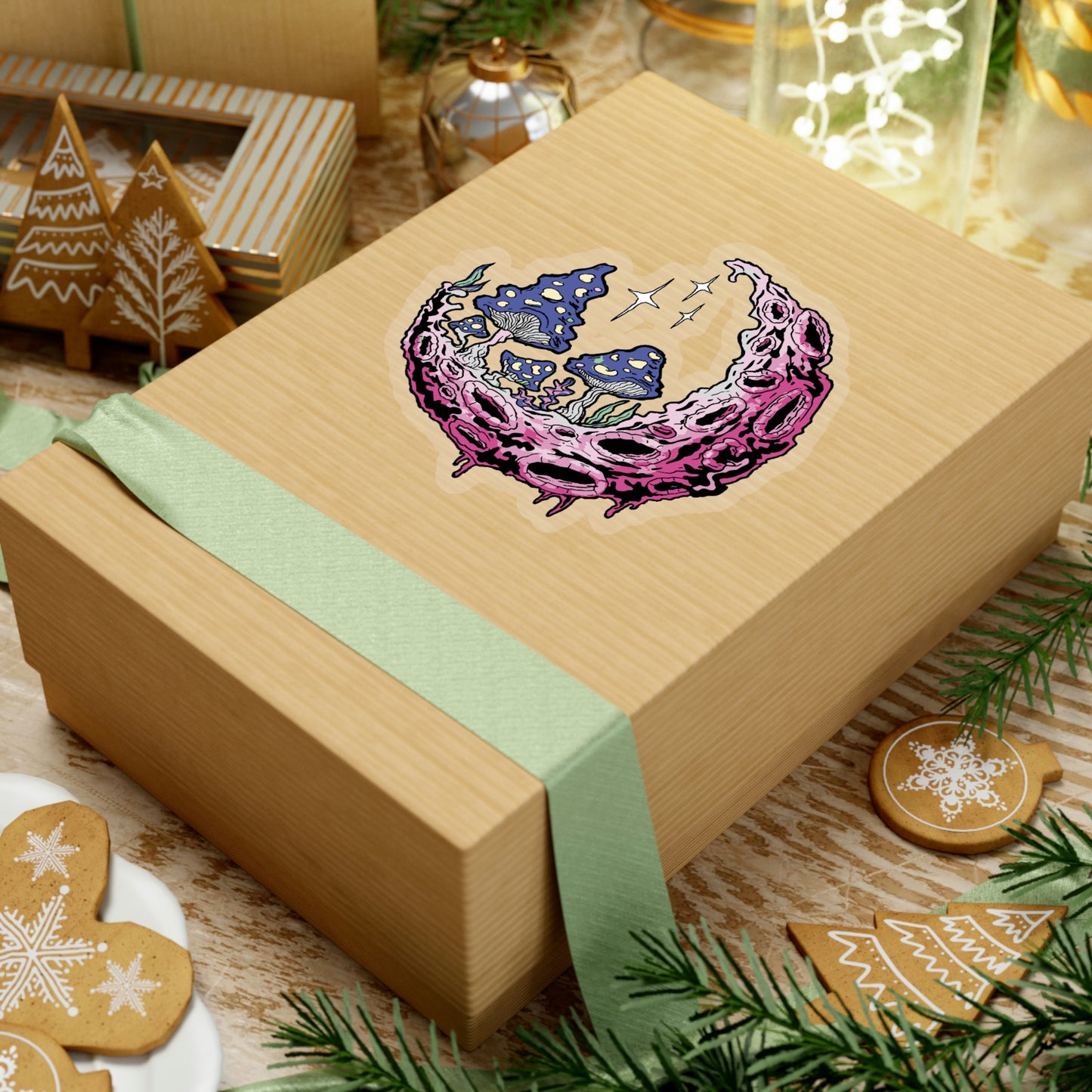 Cottagecore Aesthetic Moon Mushrooms Magic Sticker