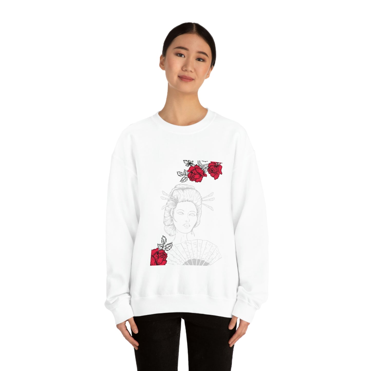 Indie Art Japanese Aesthetic Line Art Geisha Sweatshirt