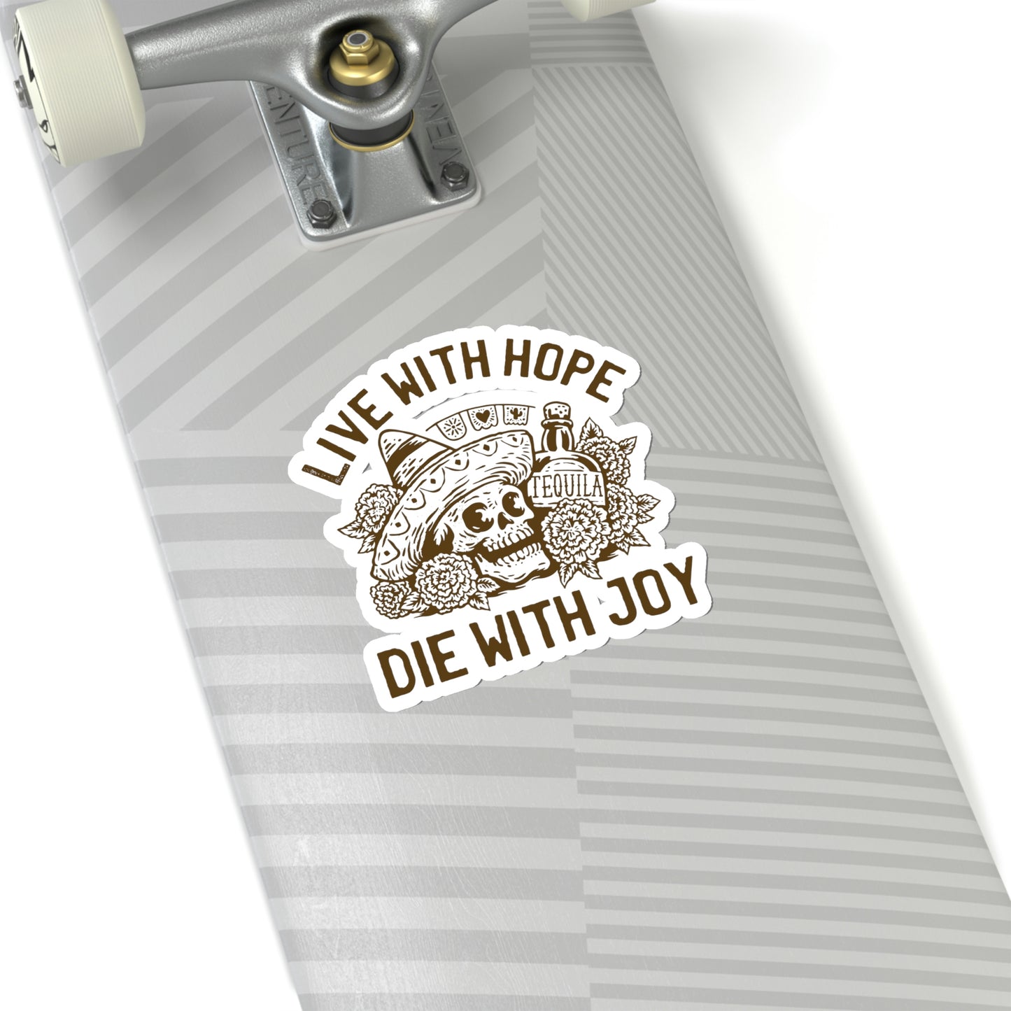 Live with hope die with joy day of the dead skull Sticker