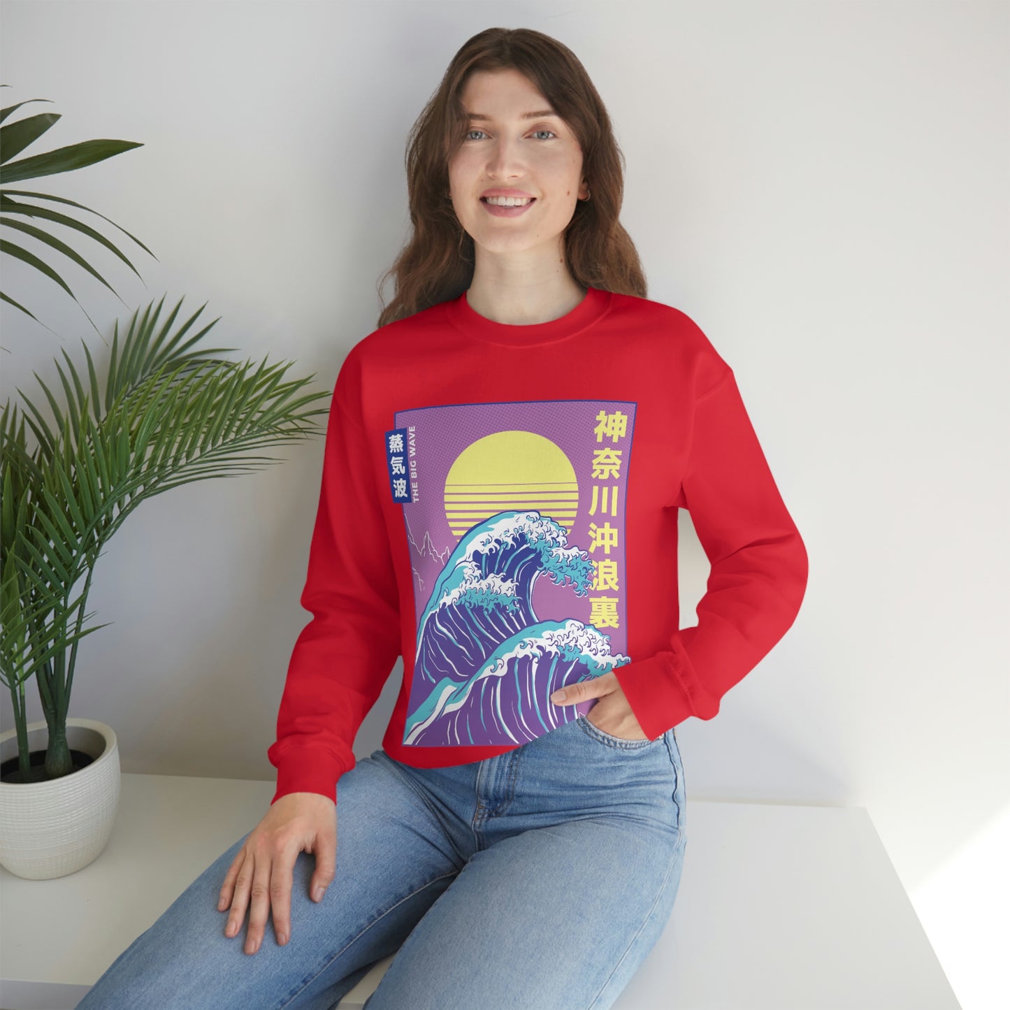 Japanese Aesthetic Vaporwave The Great Wave off Kanagawa Sweatshirt