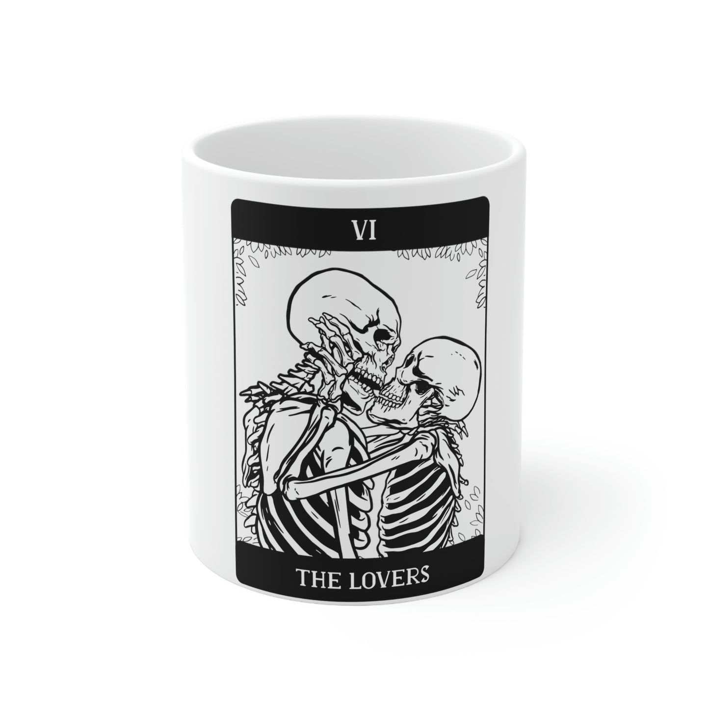 The Lovers Tarrot Card Goth Aesthetic White Ceramic Mug