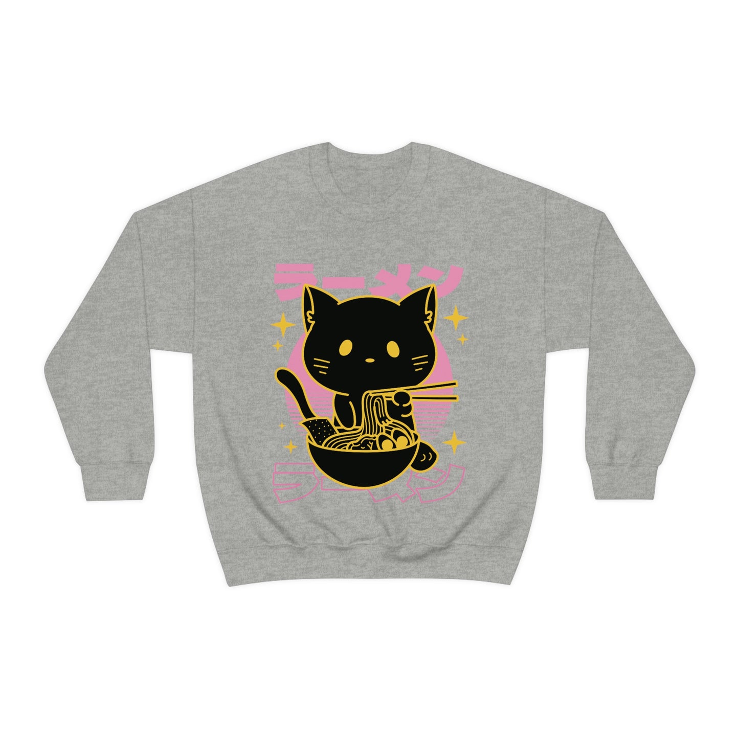 Kawaii Sweatshirt, Kawaii Clothing, Kawaii Clothes, Yami Kawaii Aesthetic, Pastel Kawaii Sweatshirt Cat Ramen Sweater Sweatshirt