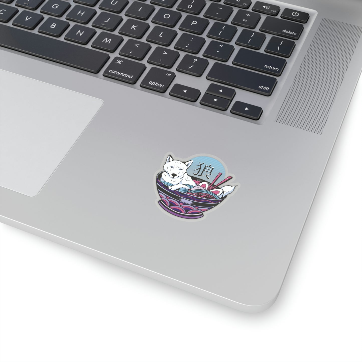 Retrowave Wolf In Ramen, Vaporwave Sticker