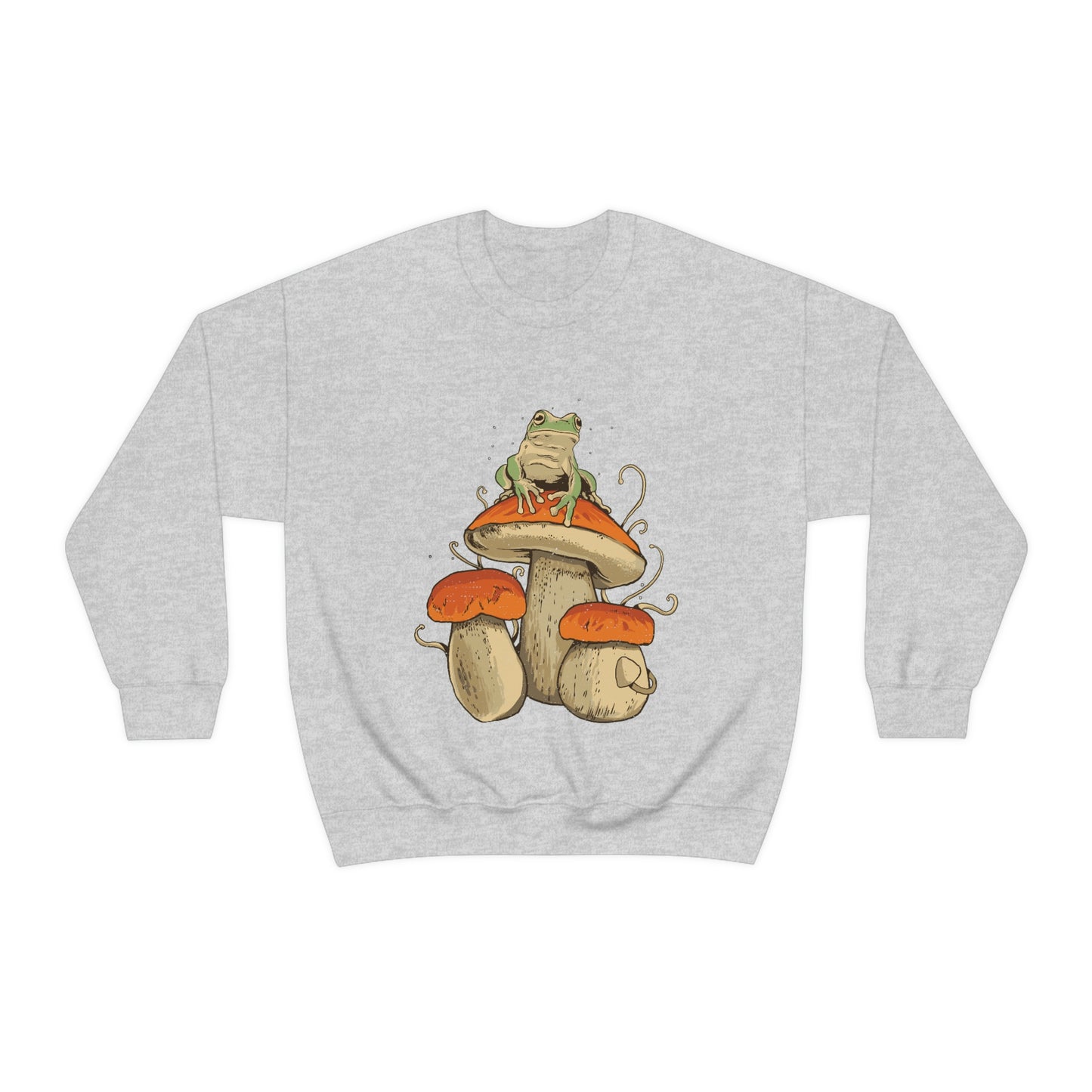 Cottagecore Aesthetic Mushrooms and Frog Sweatshirt