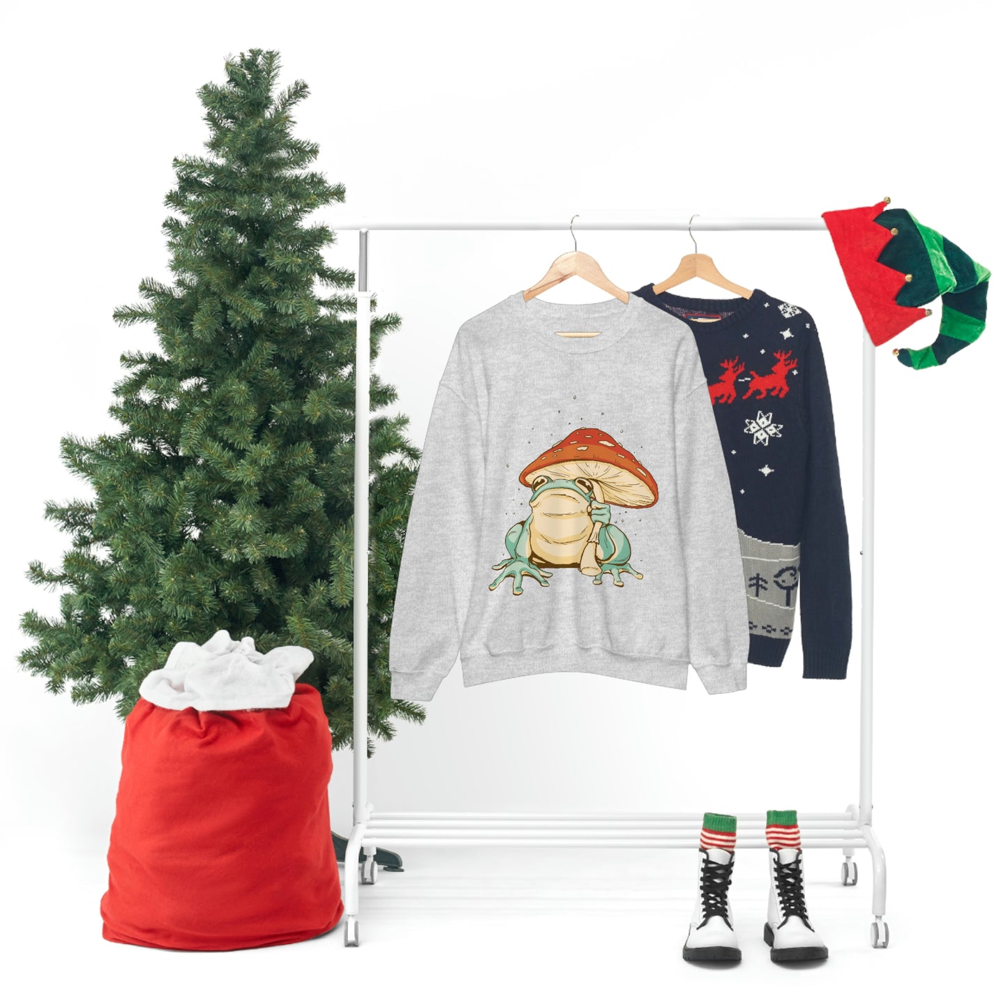 Cottagecore Aesthetic Mushrooms and Frog Sweatshirt