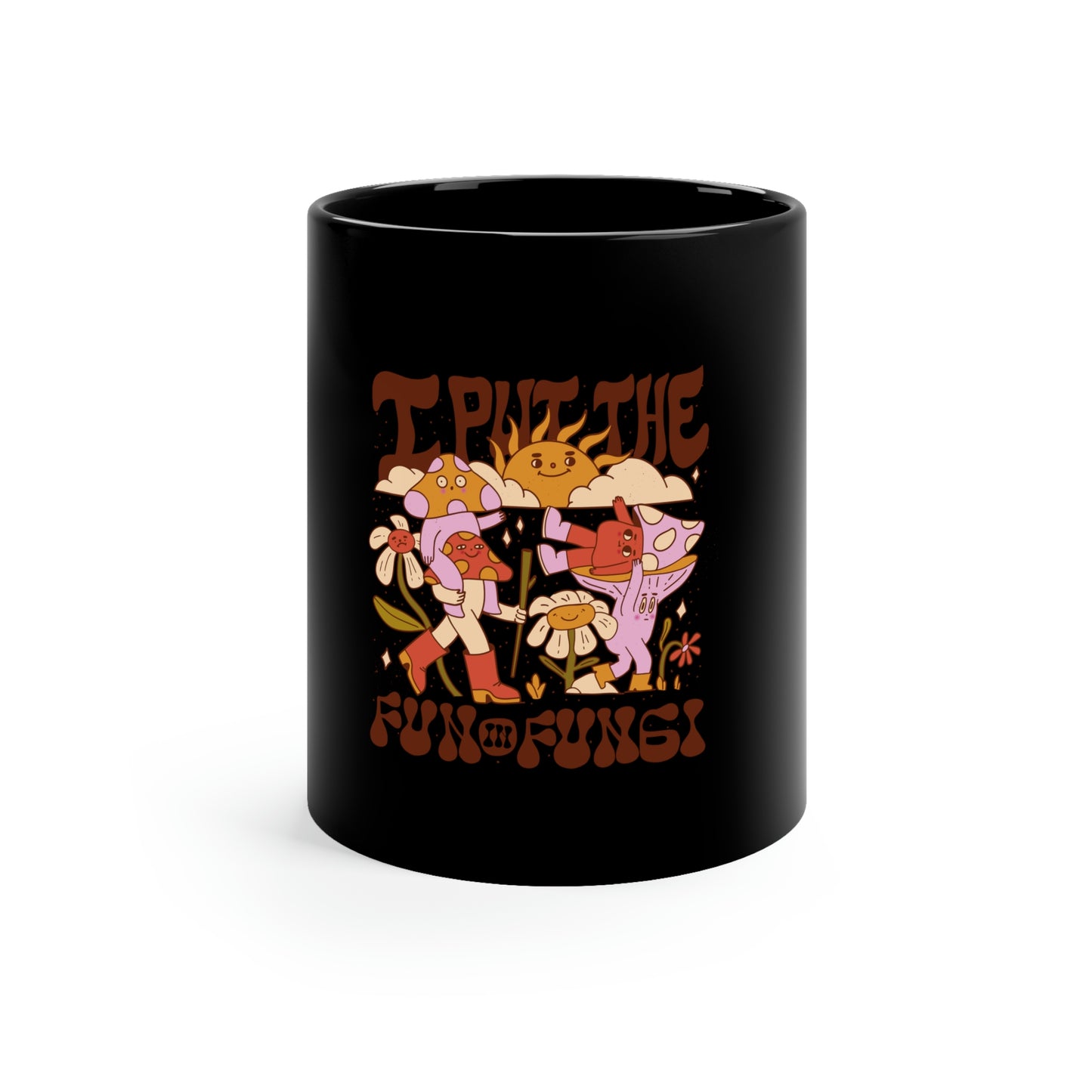 Cottagecore I Put The Fun In Fungi Dark Mug