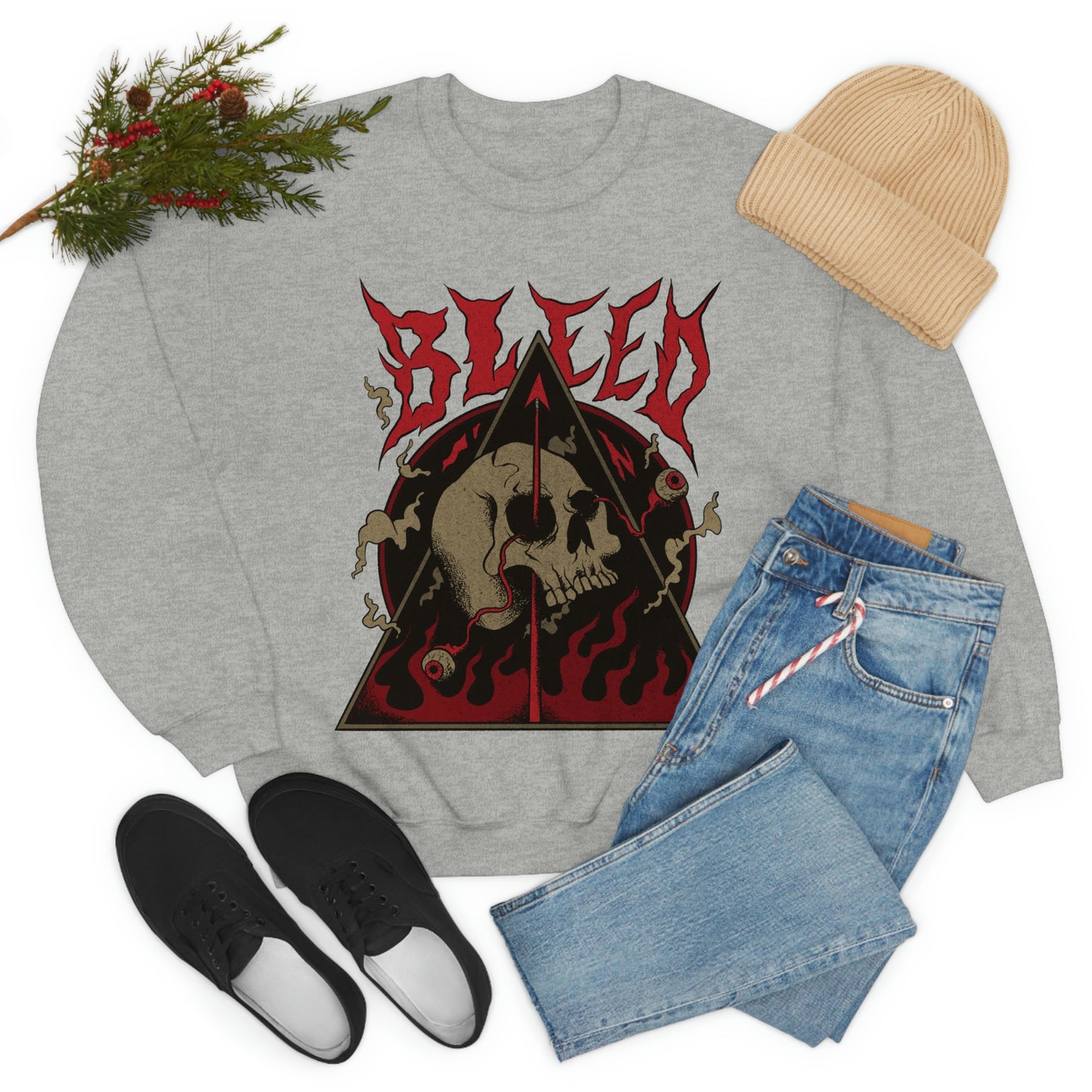 SKULL METAL BAND Goth Aesthetic Sweatshirt