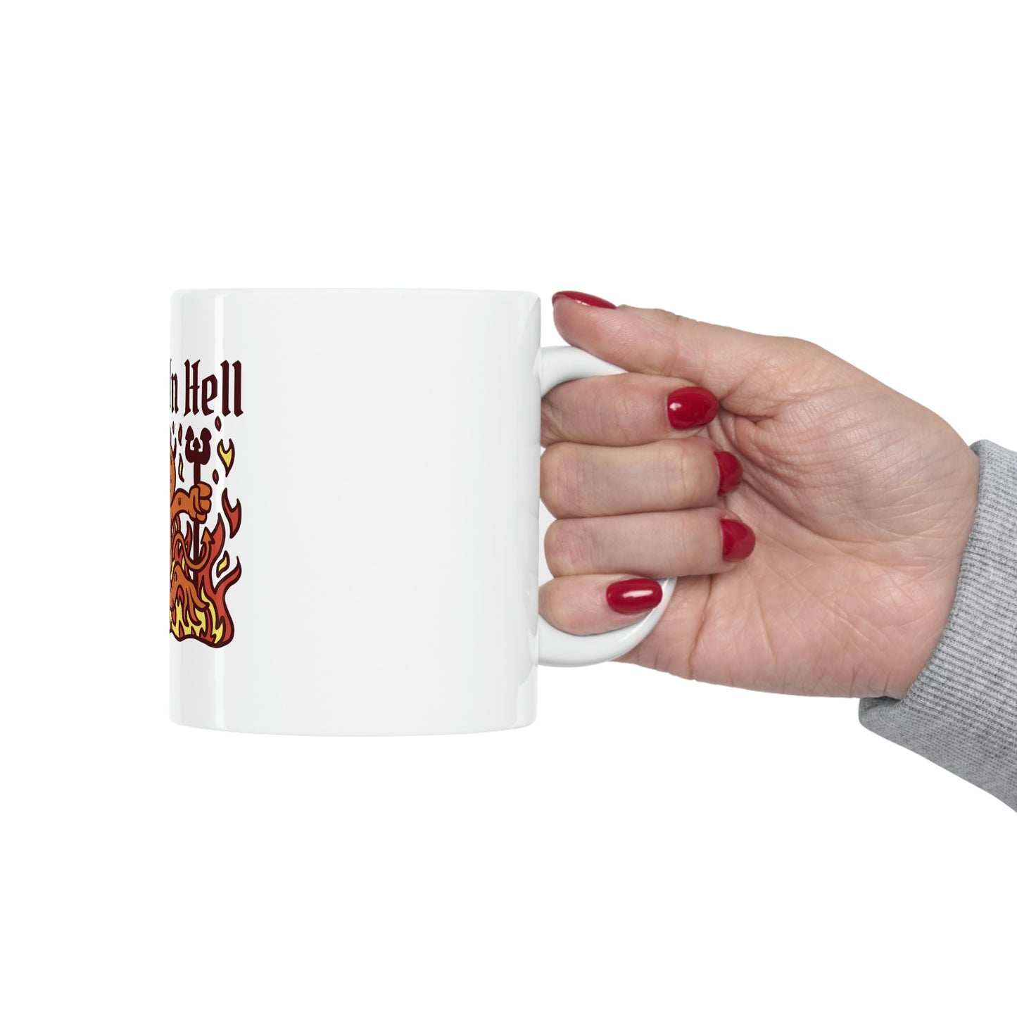 Join Us In Hell Cute Demon, Goth Aesthetic White Ceramic Mug