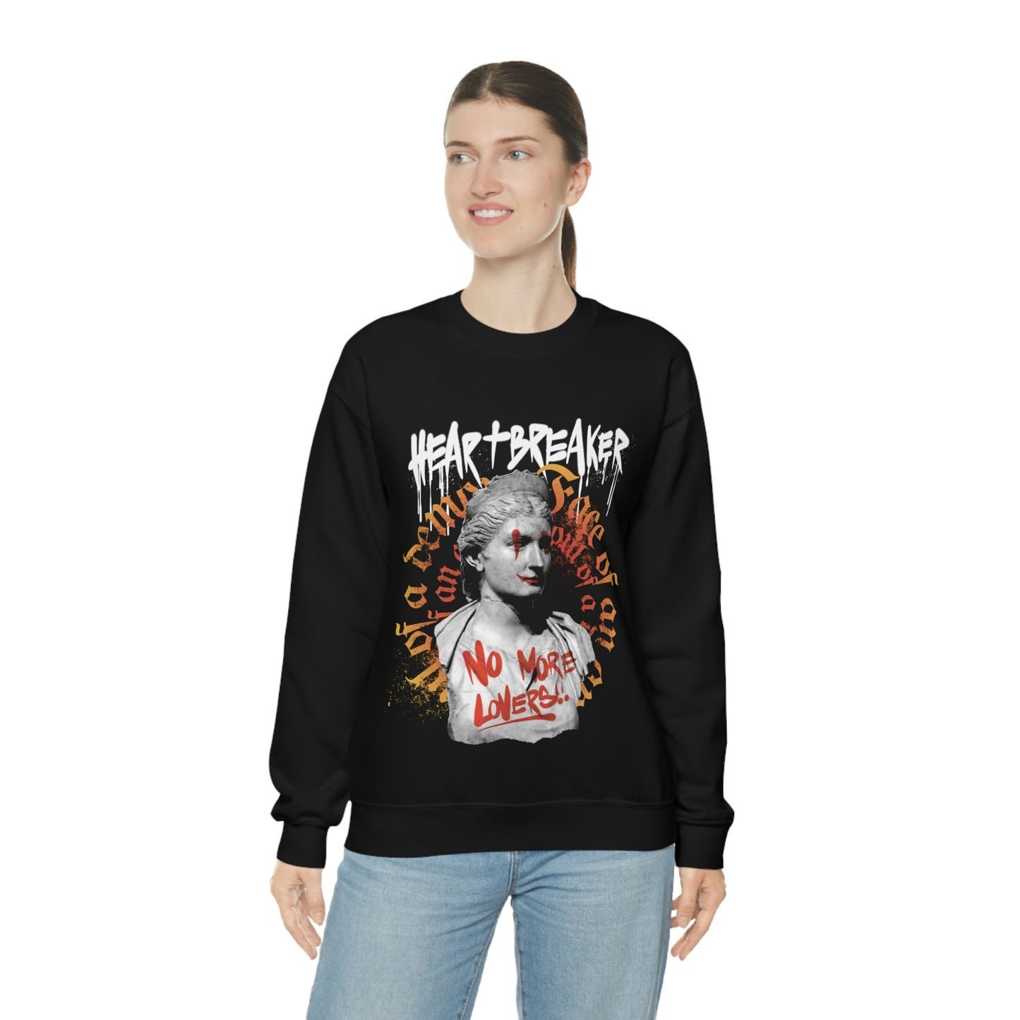Heartbreaker Greek Statue Graffiti, Y2k Aesthetic Sweatshirt