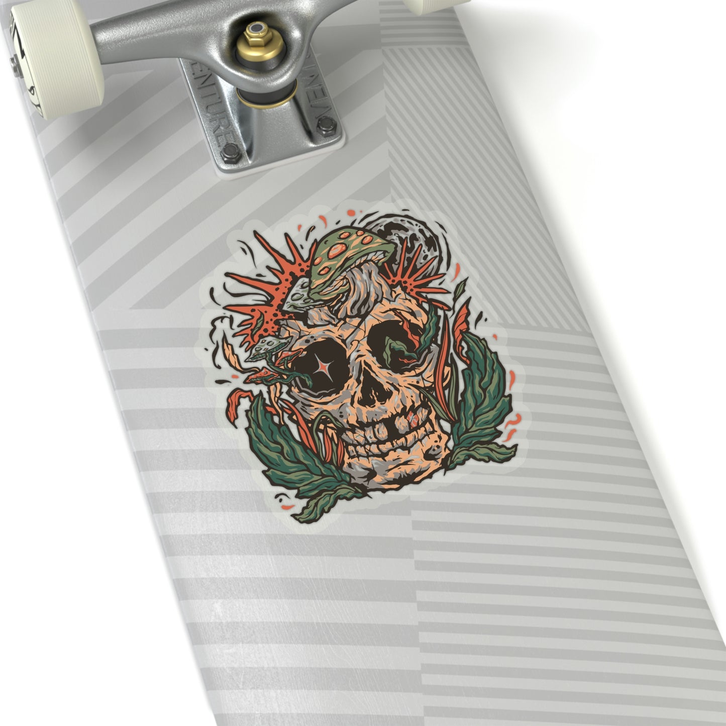 Cottagecore Skull and Mushrooms Floral Sticker
