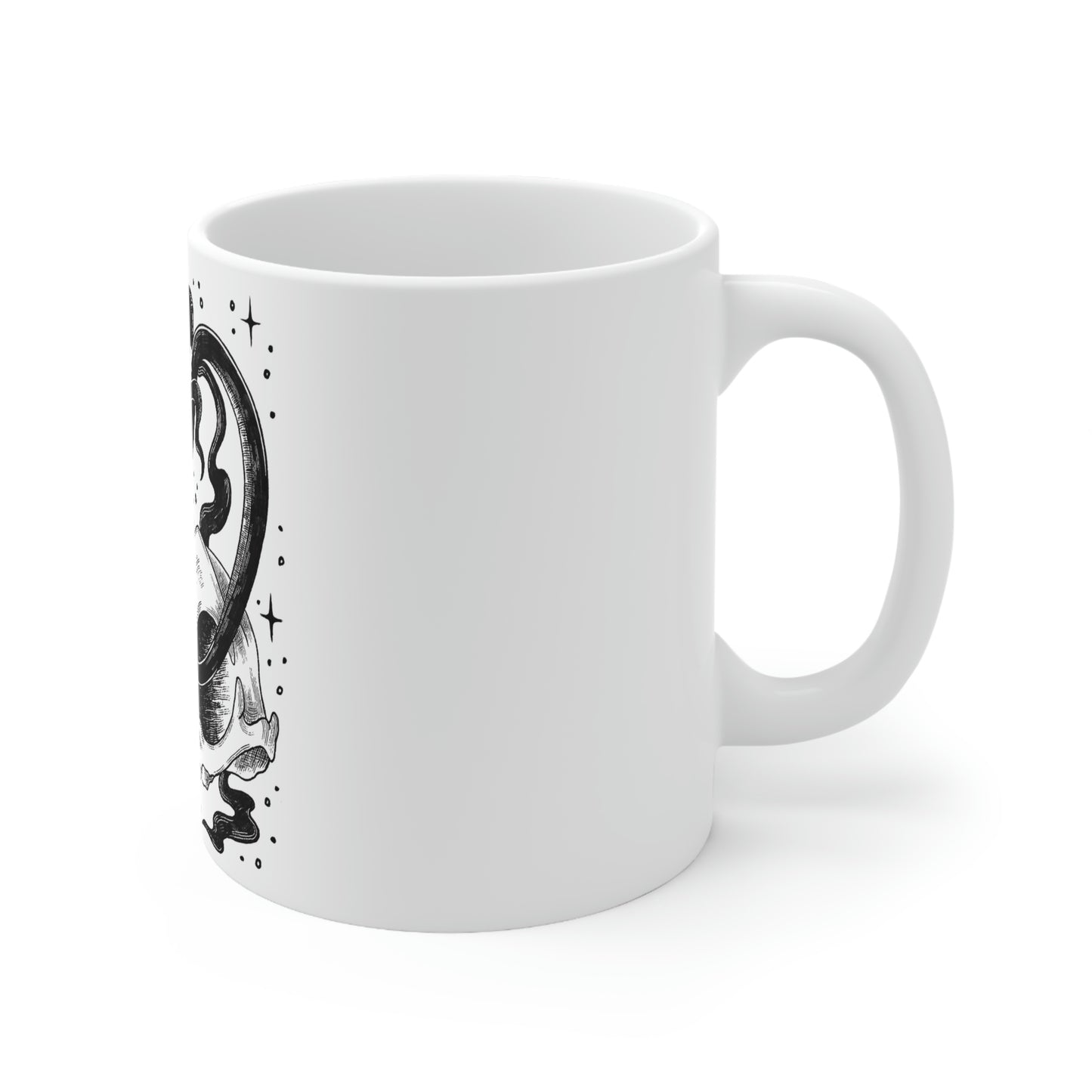 Witch Aesthetic Skull Goth Aesthetic White Ceramic Mug