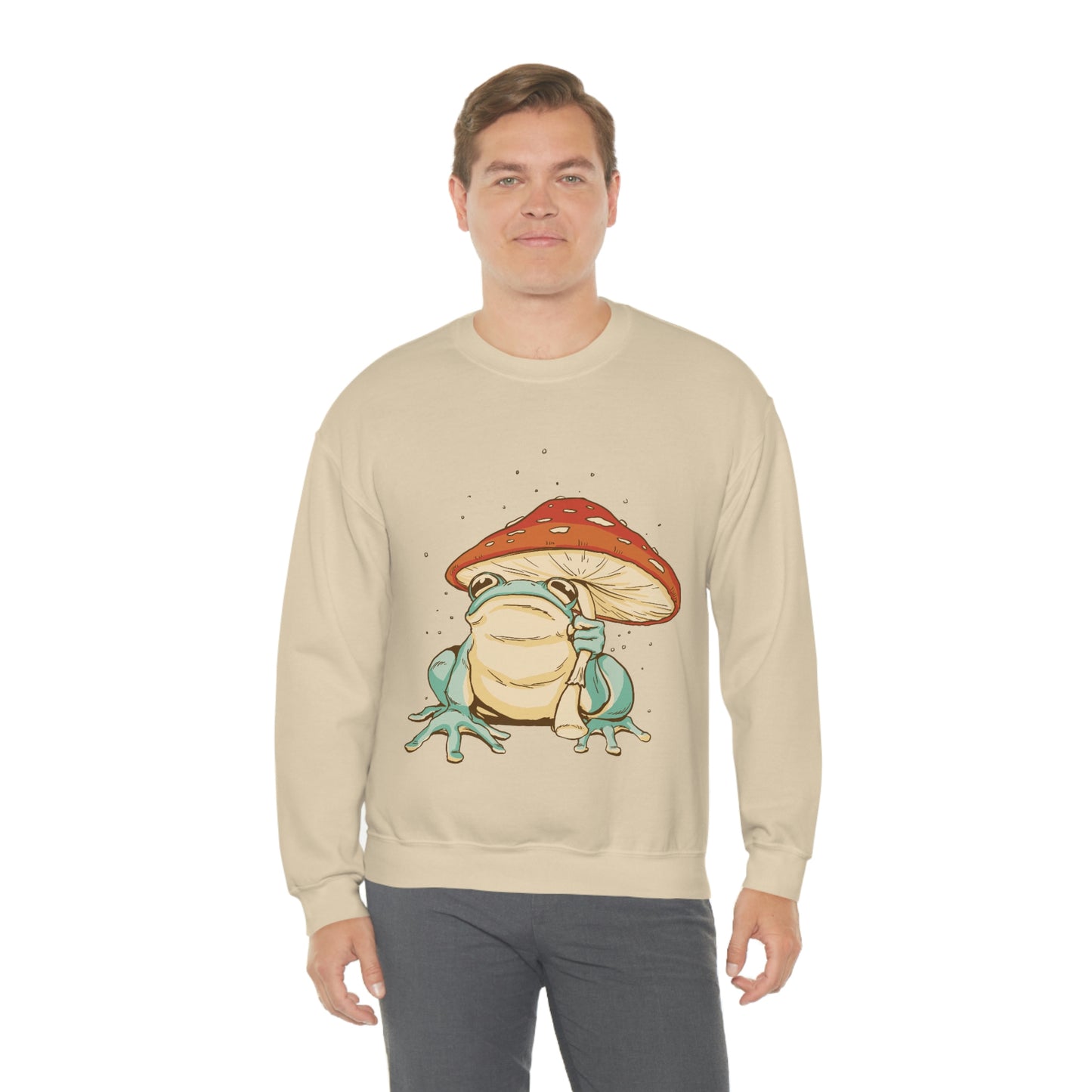 Cottagecore Aesthetic Mushrooms and Frog Sweatshirt