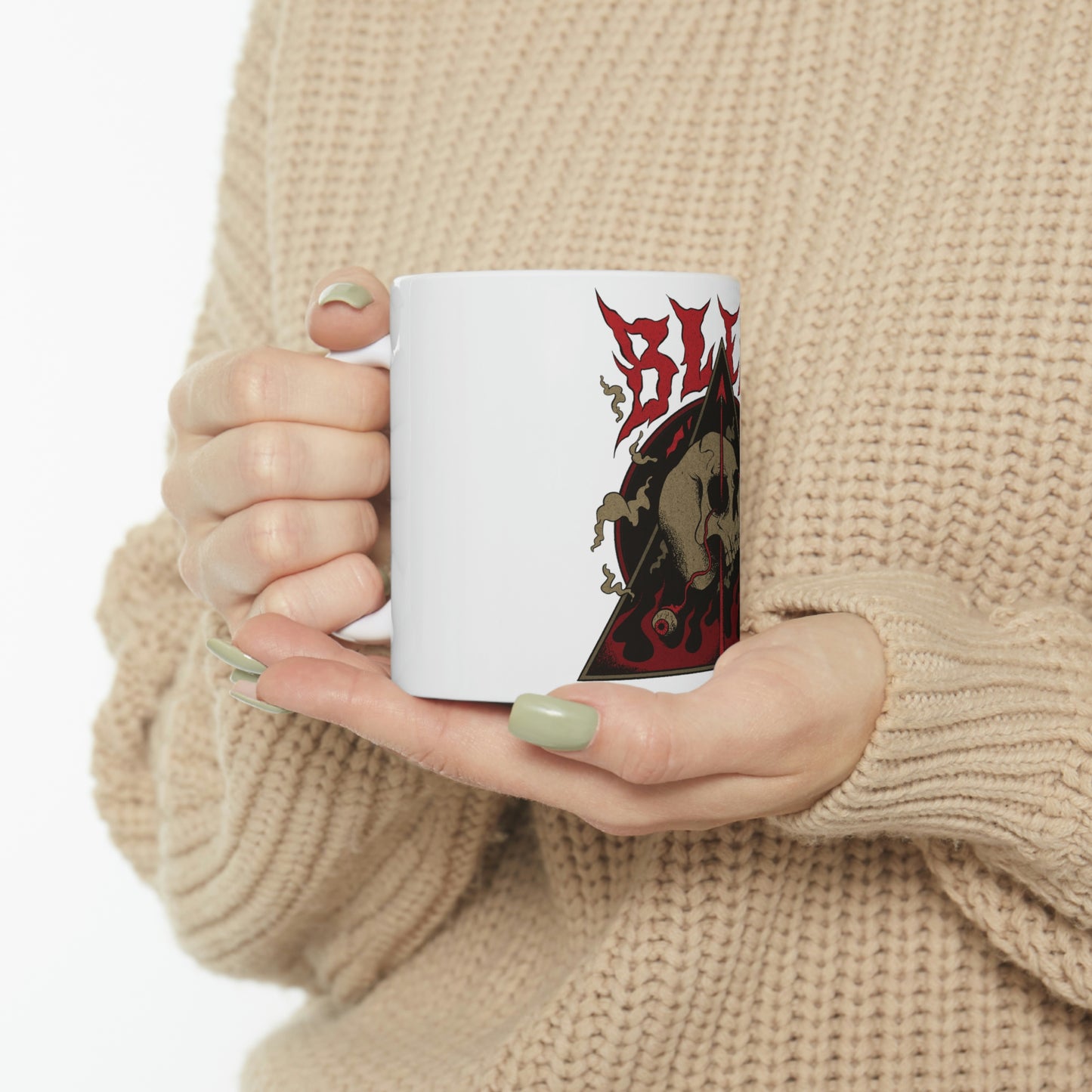 SKULL METAL BAND Goth Aesthetic White Ceramic Mug