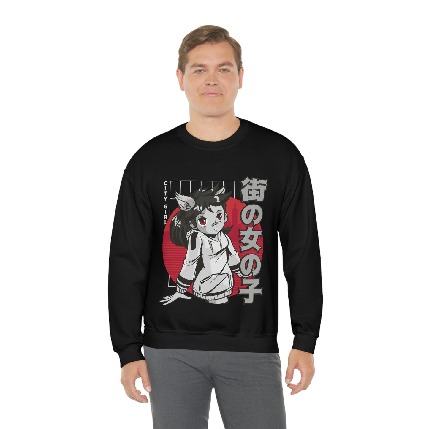 Japanese Aesthetic Anime City Girl Sweatshirt