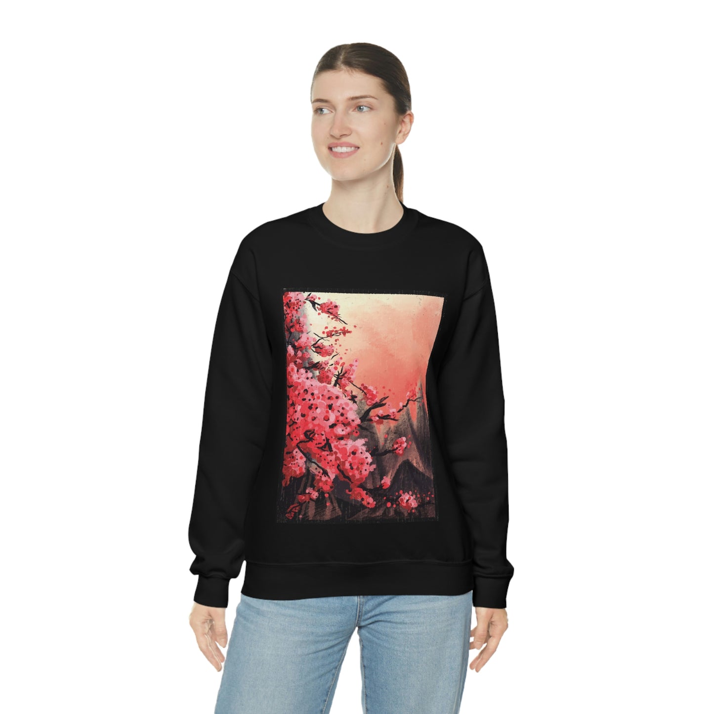 Indie Japanese Art, Japan Streeetwear Retro, Japanese Aesthetic Blossom Sweatshirt