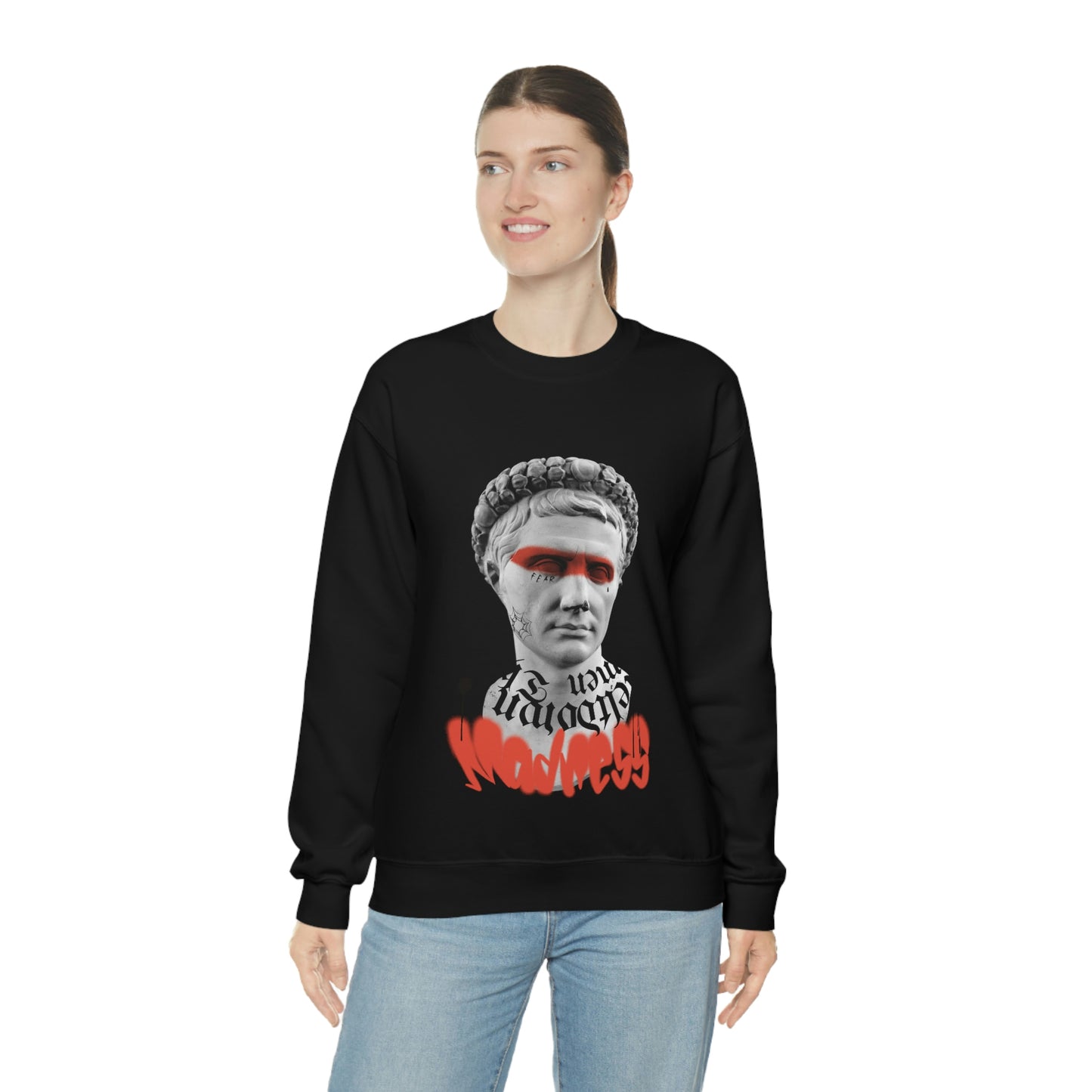 Greek Statue Graffiti Y2k Aesthetic Sweatshirt