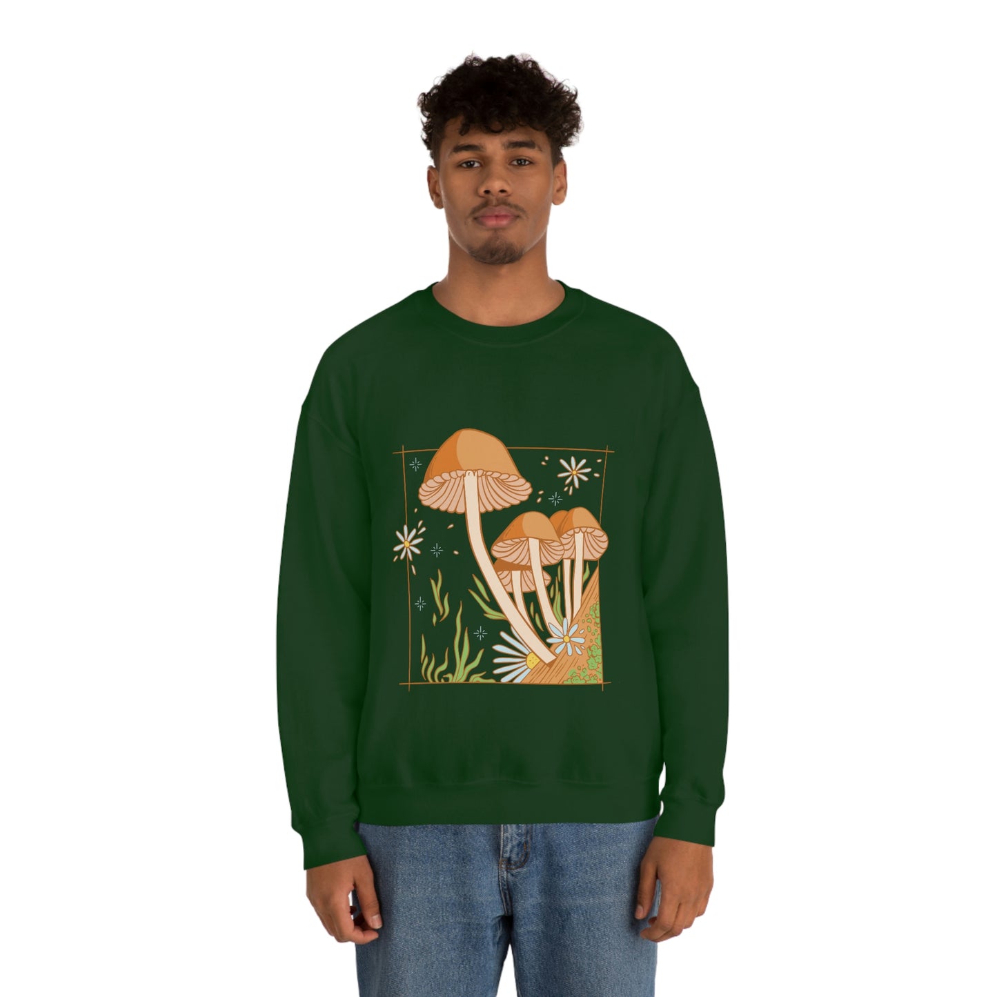 Cottagecore Aesthetic Mushrooms and Frog Sweatshirt