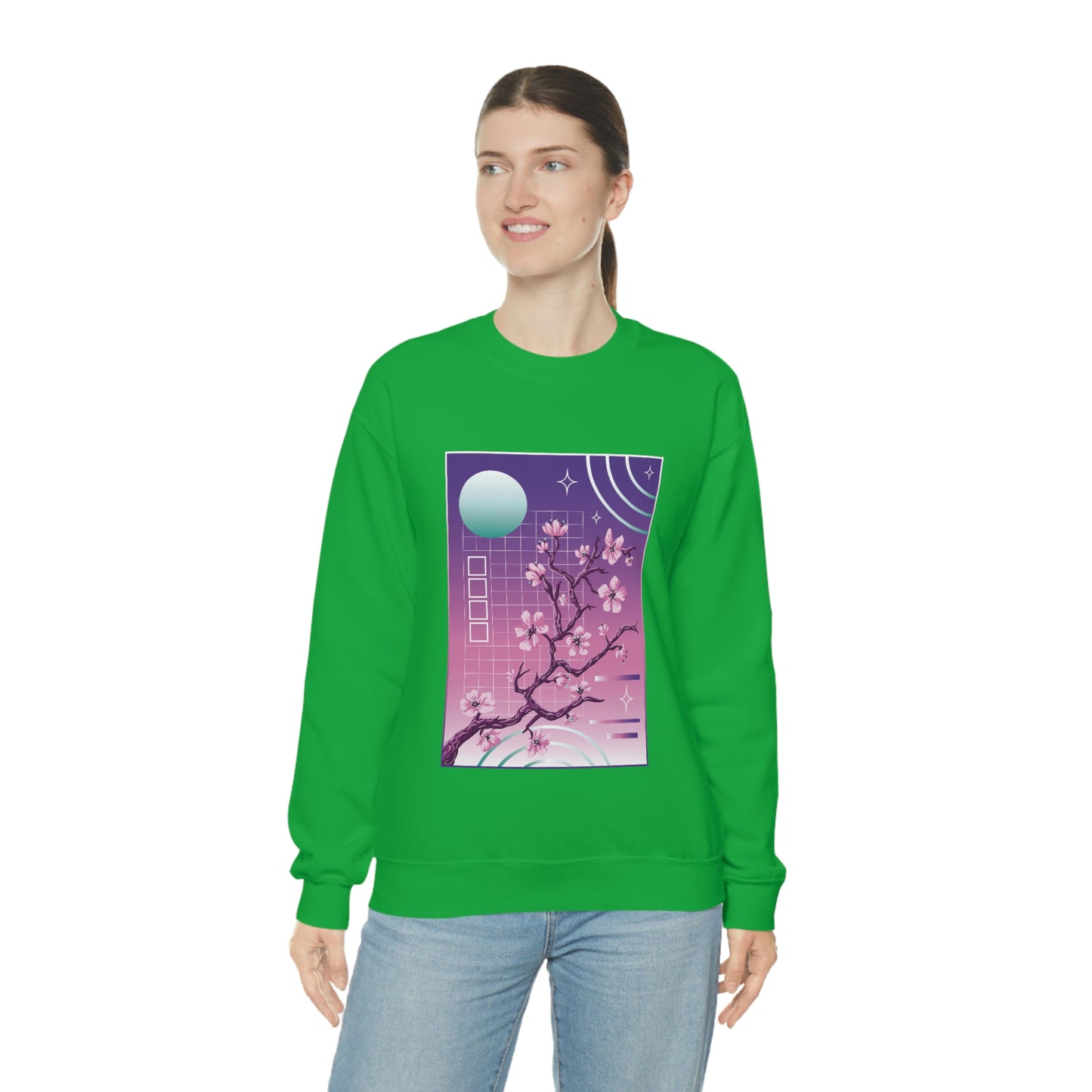 Indie Japanese Art, Japan Streeetwear Retro, Japanese Aesthetic Blossom Sweatshirt