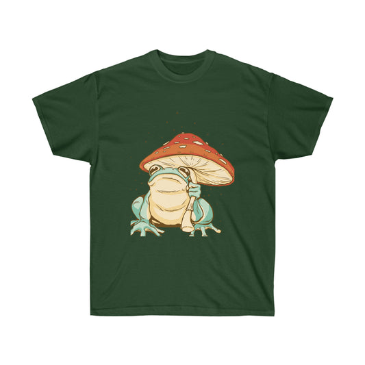 Cottagecore Aesthetic Mushrooms and Frog T-Shirt