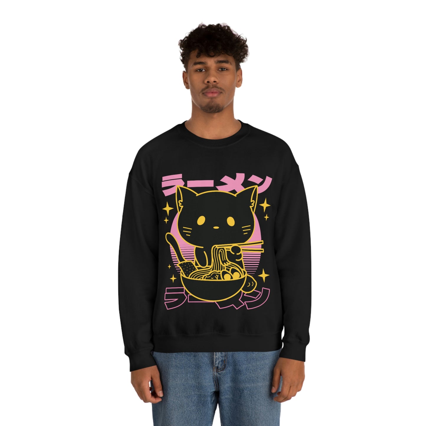 Kawaii Sweatshirt, Kawaii Clothing, Kawaii Clothes, Yami Kawaii Aesthetic, Pastel Kawaii Sweatshirt Cat Ramen Sweater Sweatshirt