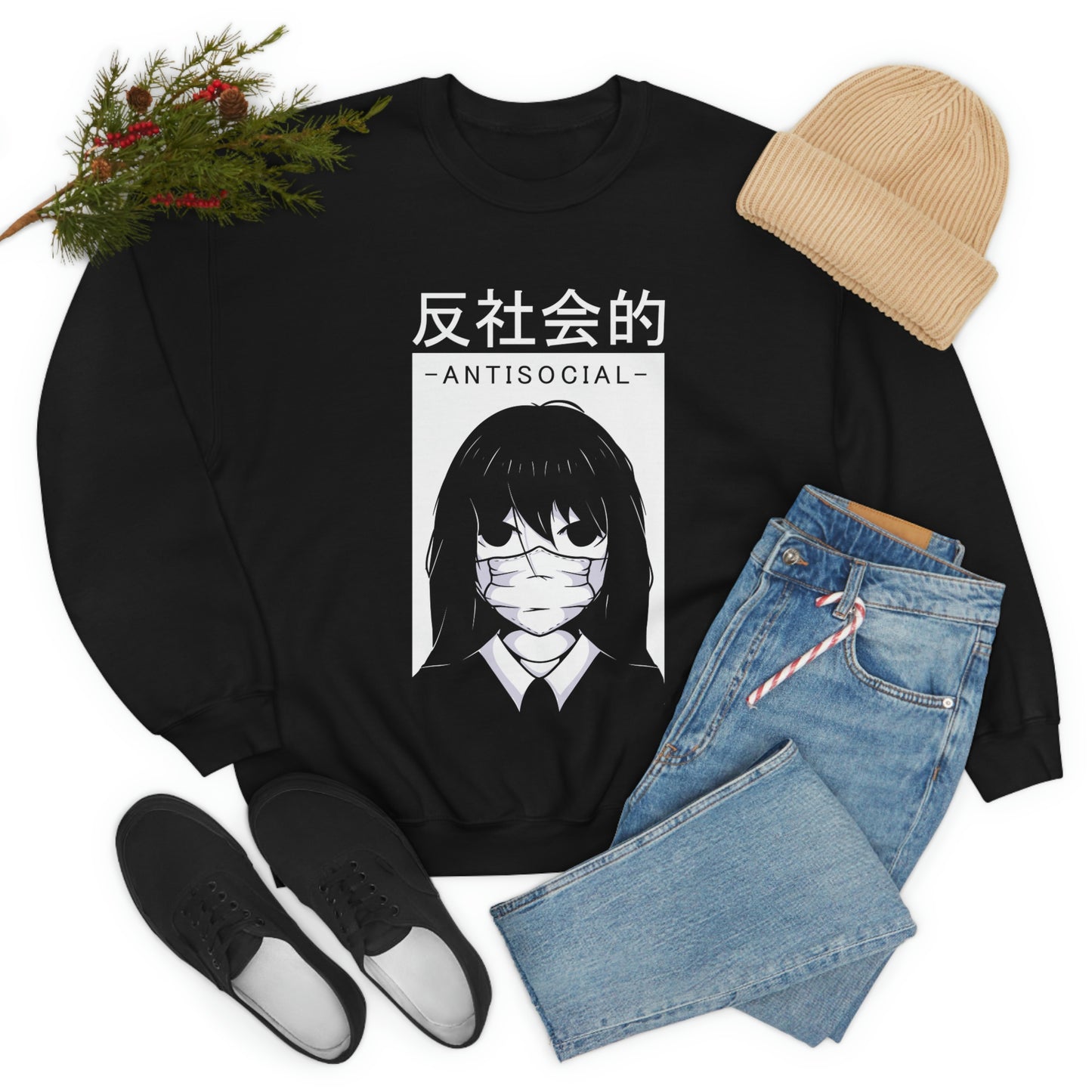 Antisocial, Japanese Aesthetic, Goth Aesthetic Sweatshirt