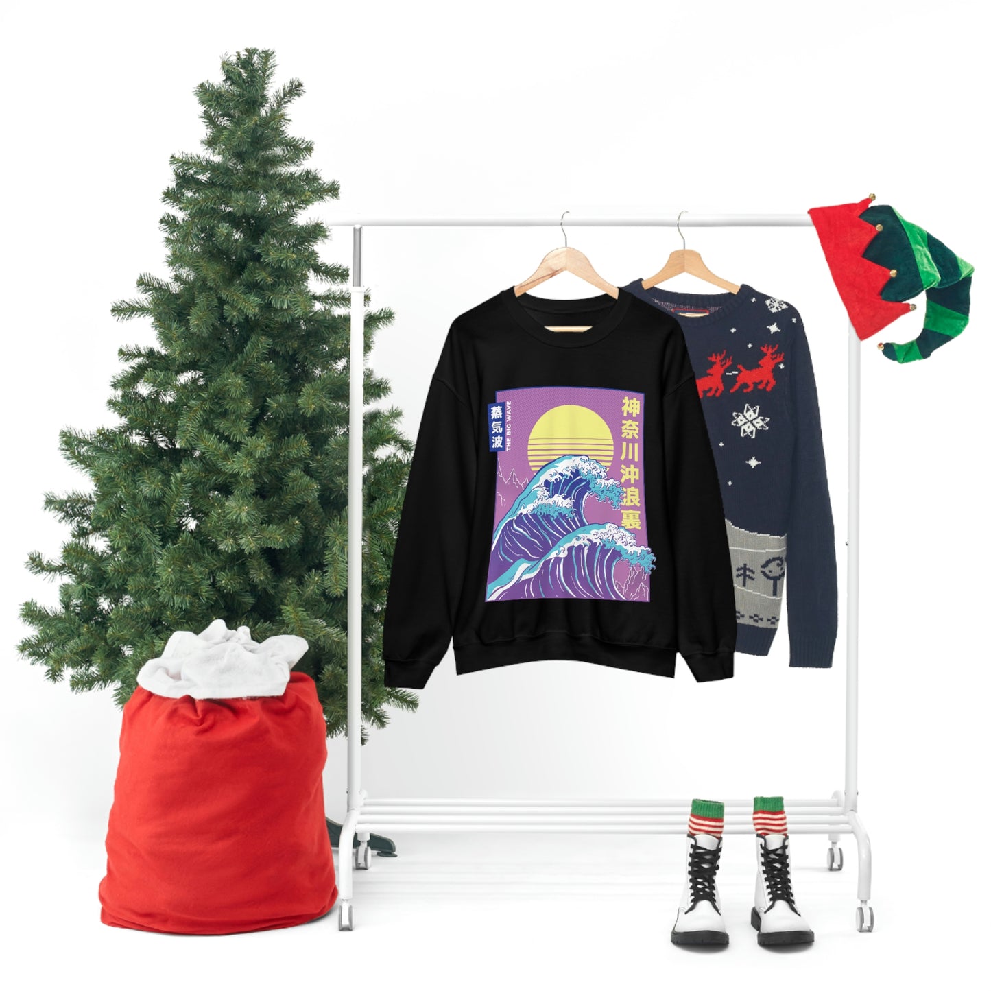 Japanese Aesthetic Vaporwave The Great Wave off Kanagawa Sweatshirt