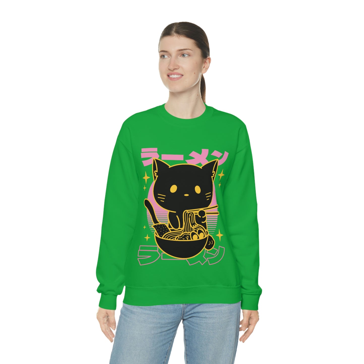 Kawaii Sweatshirt, Kawaii Clothing, Kawaii Clothes, Yami Kawaii Aesthetic, Pastel Kawaii Sweatshirt Cat Ramen Sweater Sweatshirt