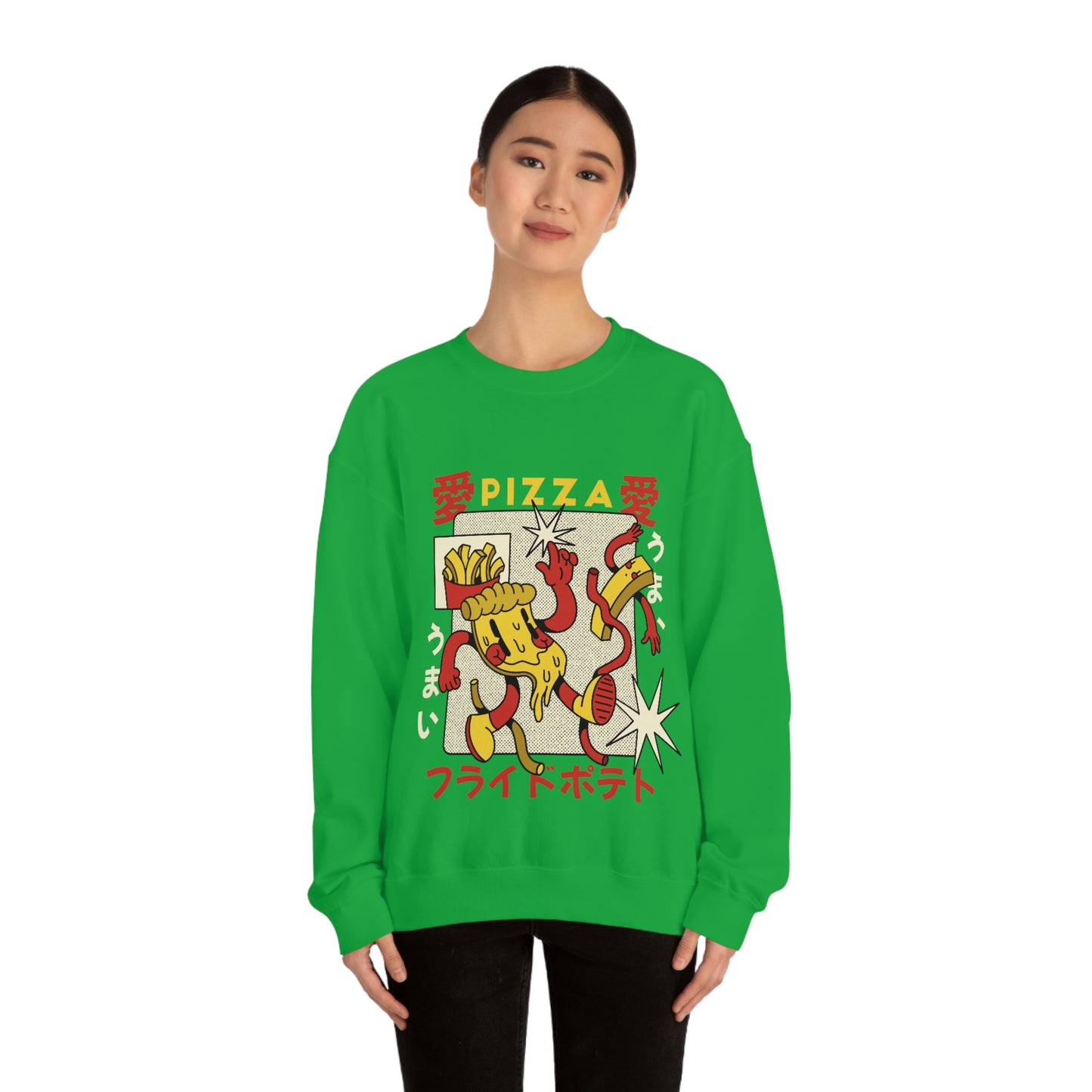 Japanese Aesthetic Pizza Cartoon Sweatshirt