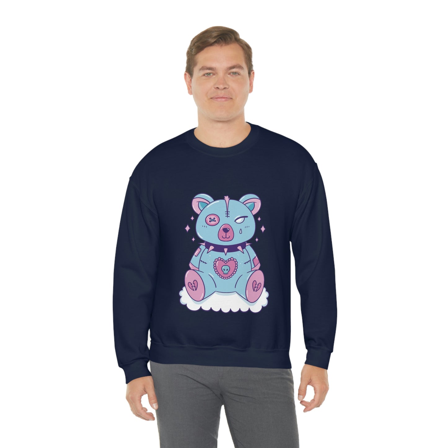 Pastel Goth Bear, Goth Aesthetic Sweatshirt