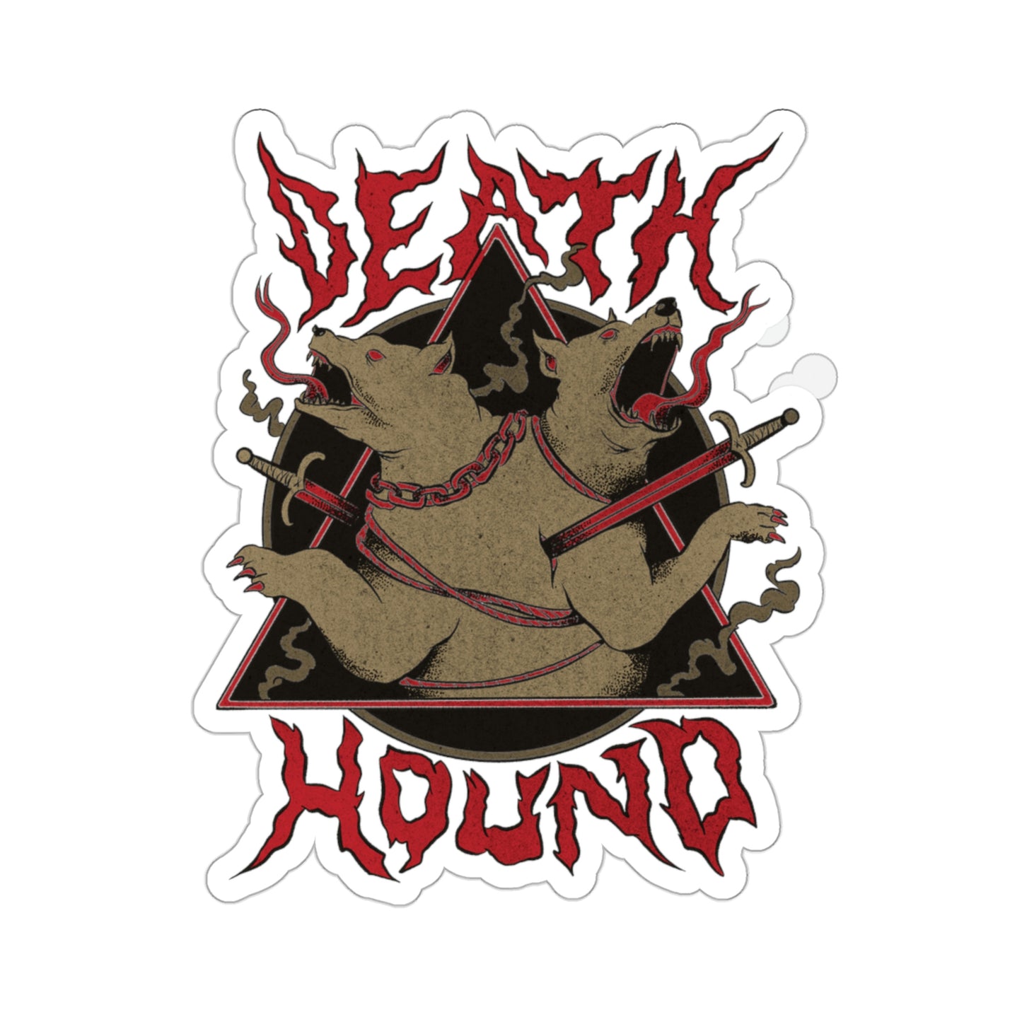 Death Hound Grunge Sticker
