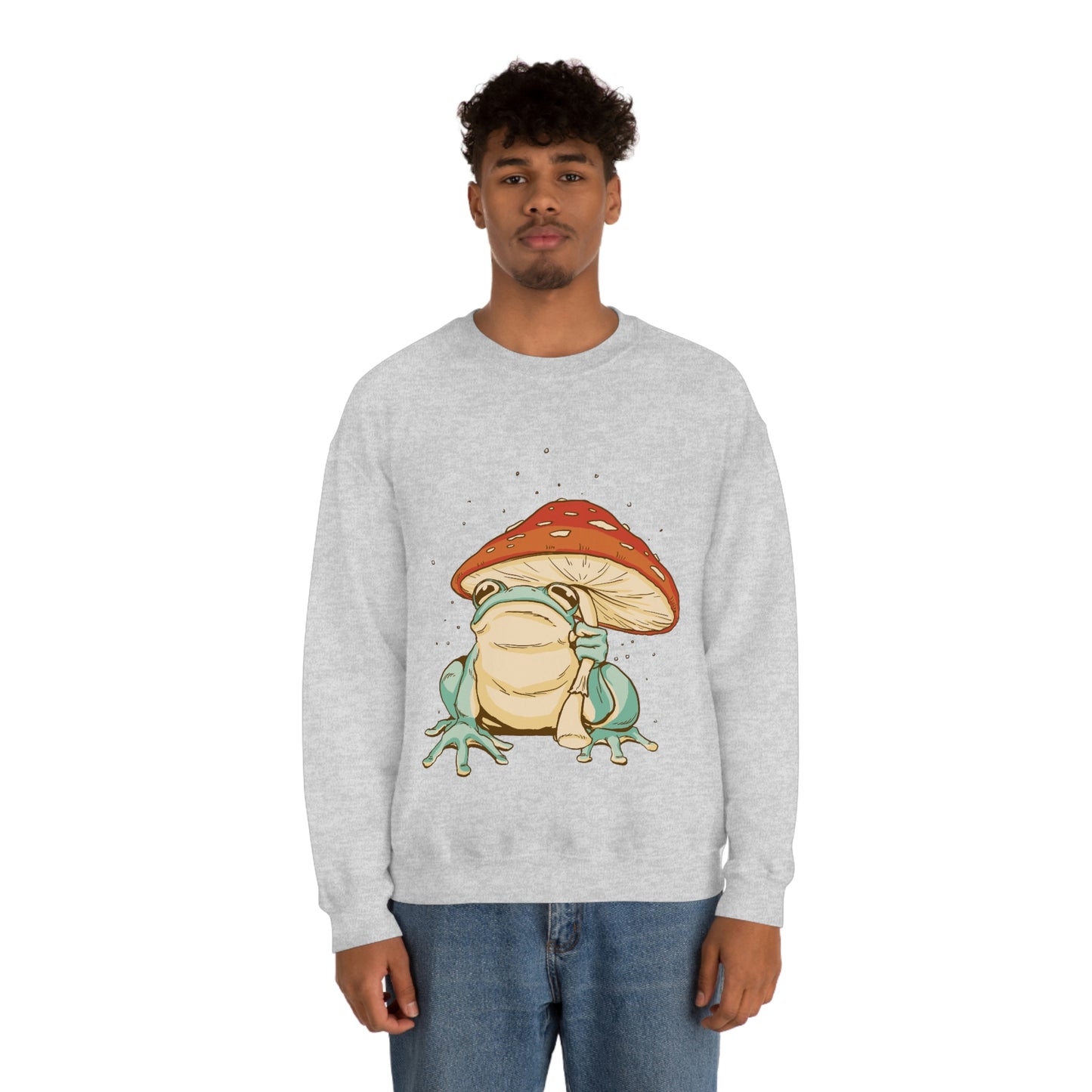 Cottagecore Aesthetic Mushrooms and Frog Sweatshirt