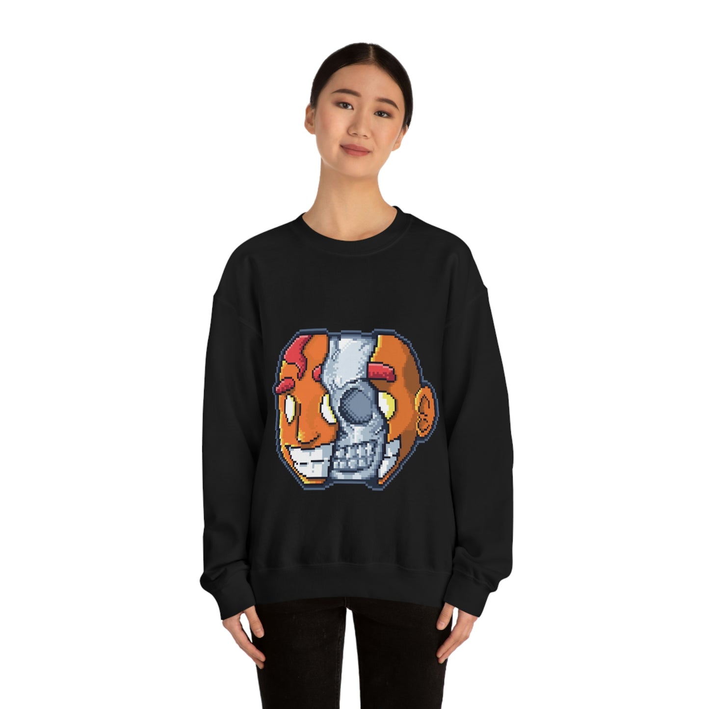 Pixel Split Skull Sweatshirt