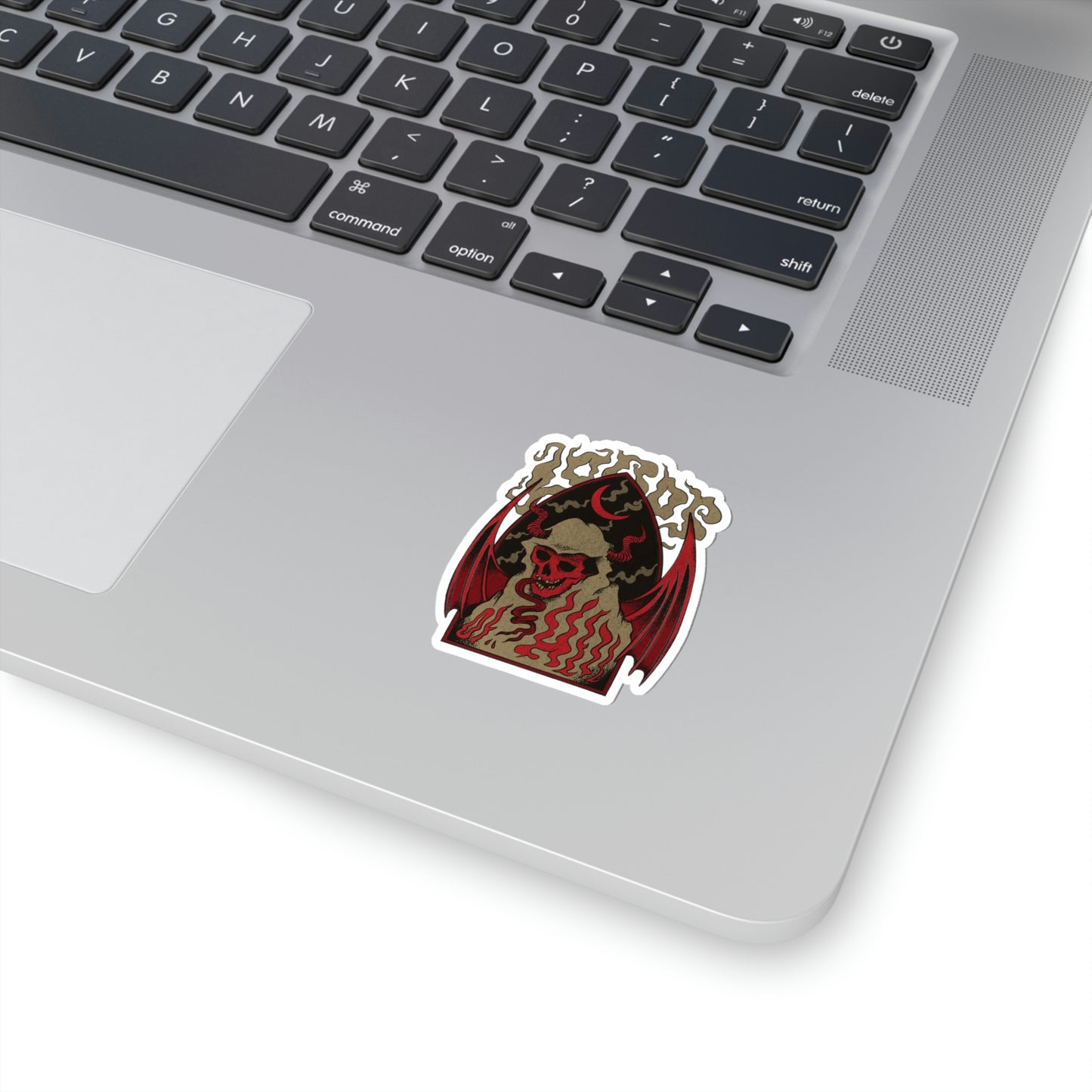 Demon Skull Grunge Sticker