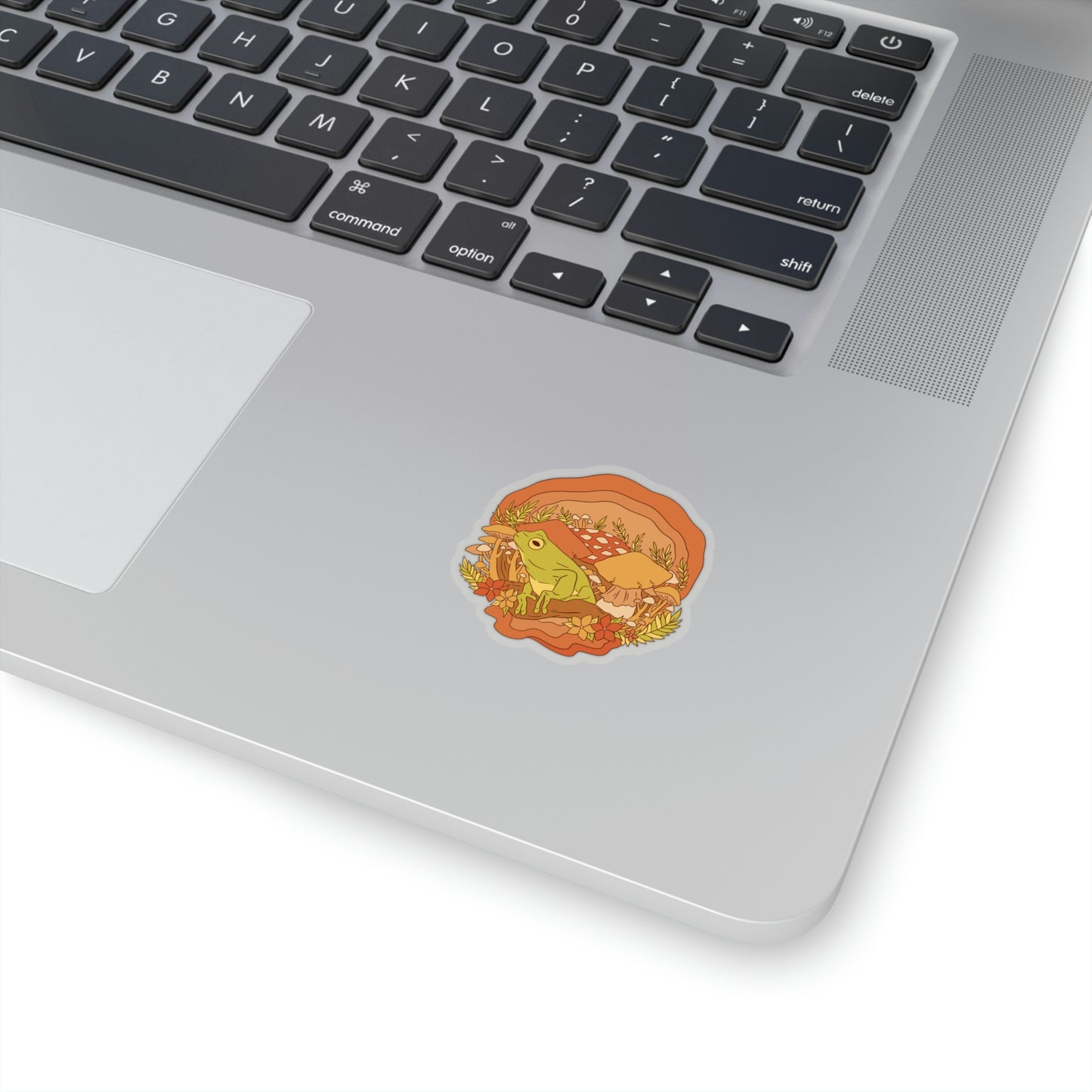 Cottagecore Aesthetic Mushrooms and Frog Sticker