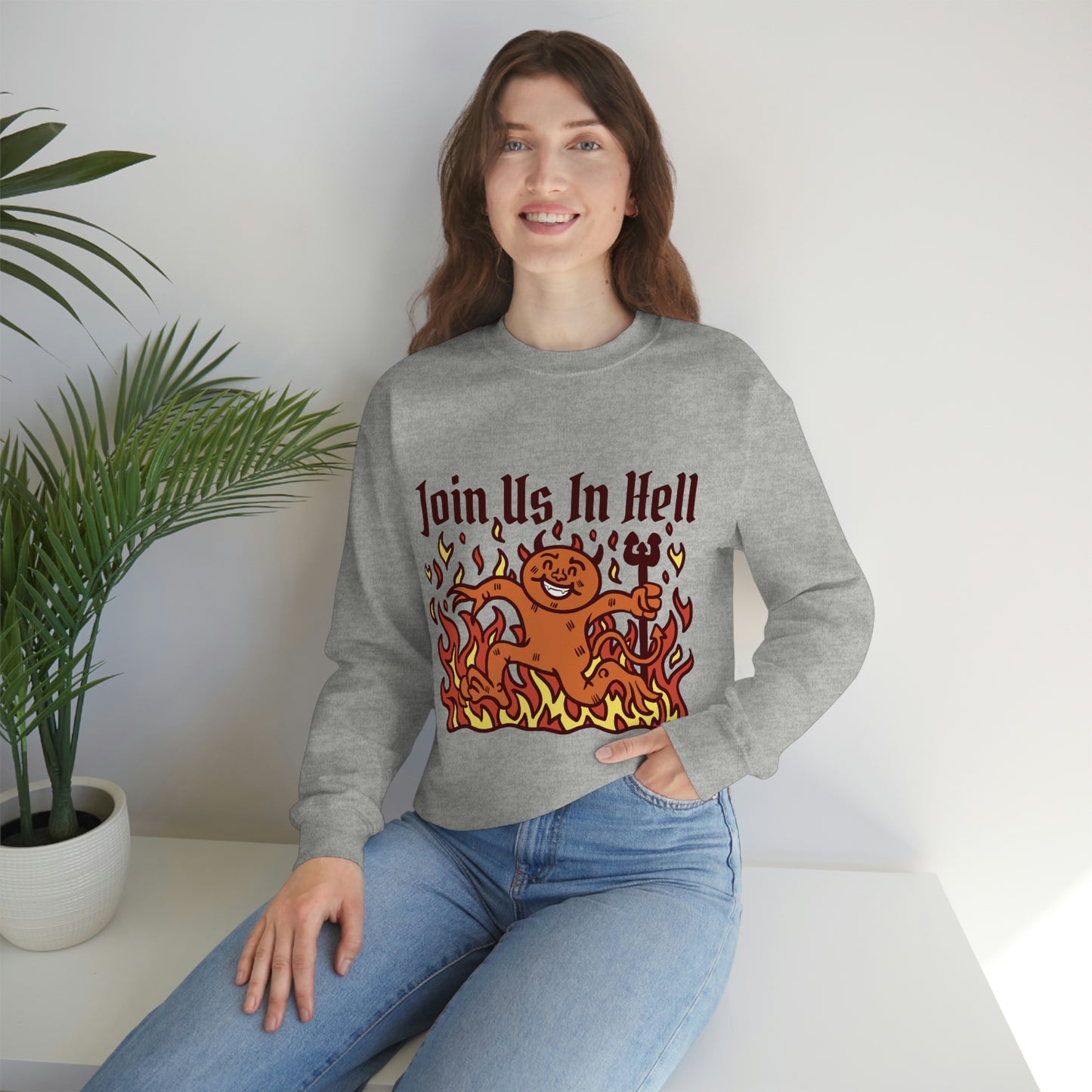 Join Us In Hell Cute Demon, Goth Aesthetic Sweatshirt