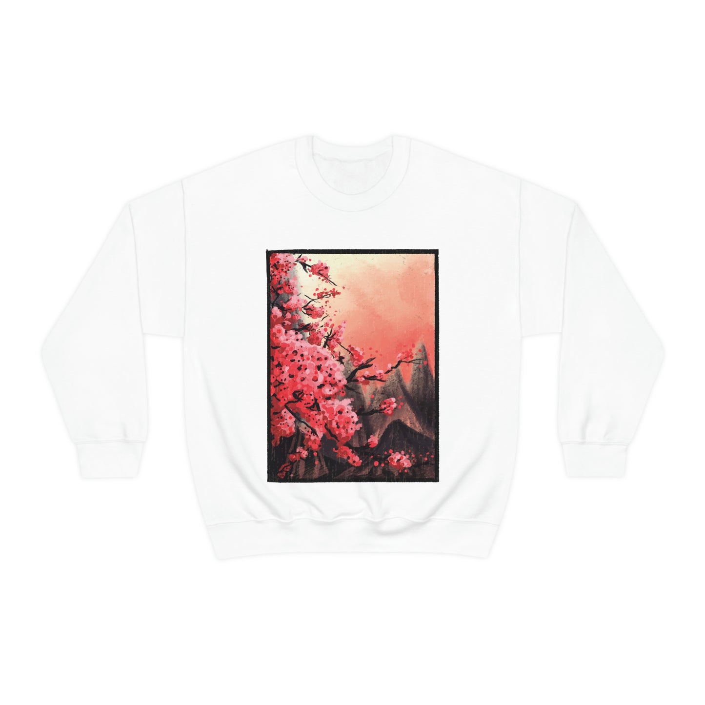 Indie Japanese Art, Japan Streeetwear Retro, Japanese Aesthetic Blossom Sweatshirt
