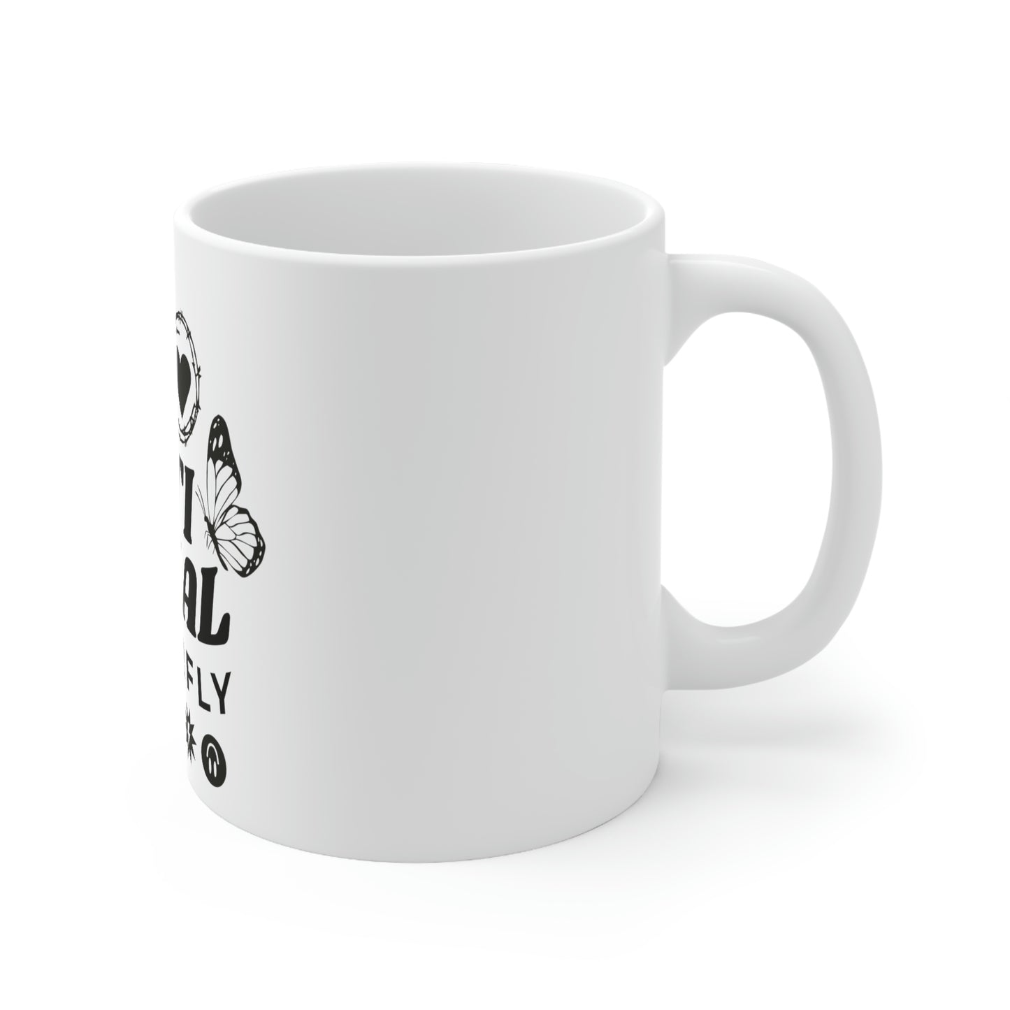 Anti Social Butterfly, Goth Aesthetic White Ceramic Mug