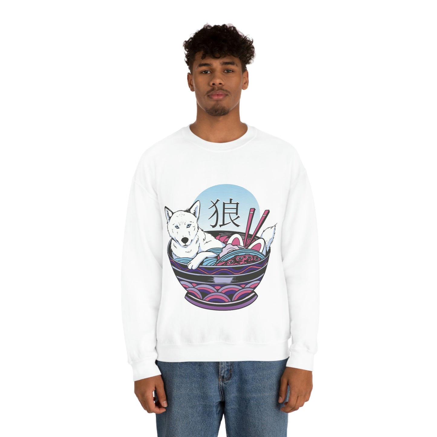 Retrowave Wolf In Ramen, Vaporwave Sweatshirt