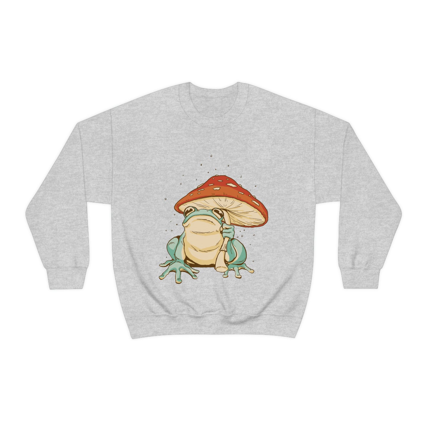 Cottagecore Aesthetic Mushrooms and Frog Sweatshirt