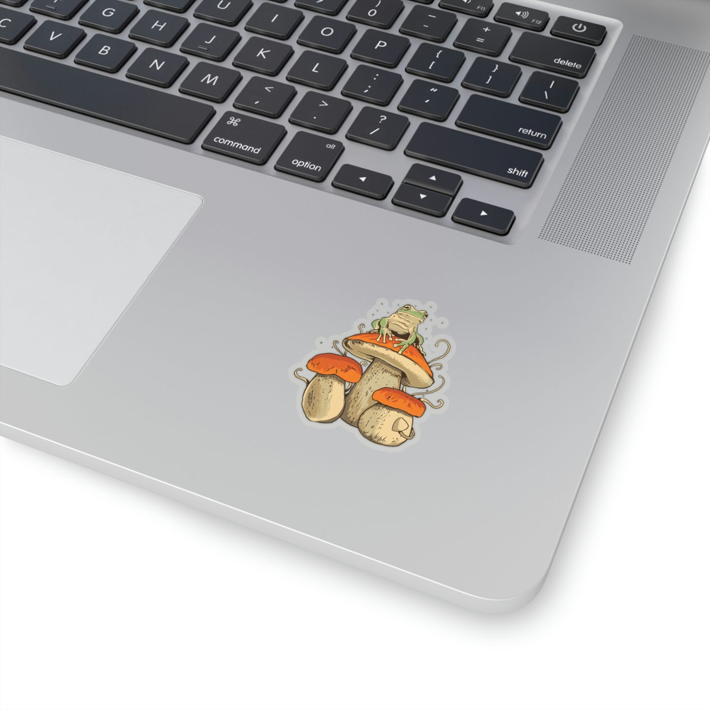 Cottagecore Aesthetic Mushrooms and Frog Sticker