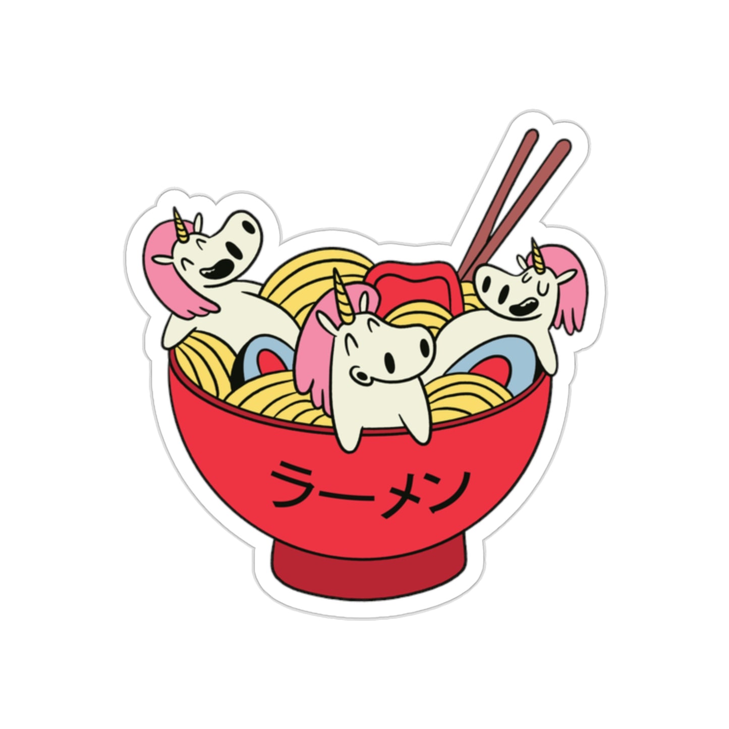 Japanese Aesthetic Unicorn In Ramen Sticker