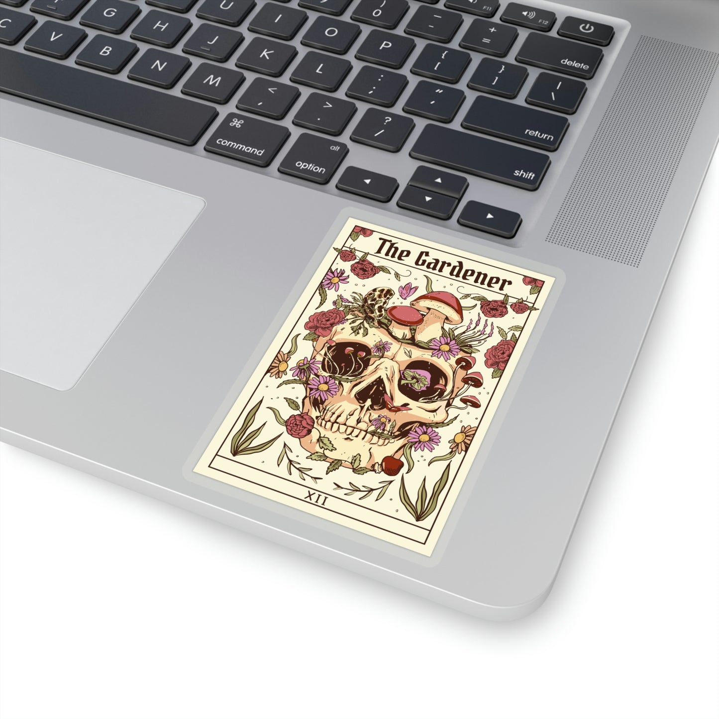 Tarot Card The Gardener Skull Sticker