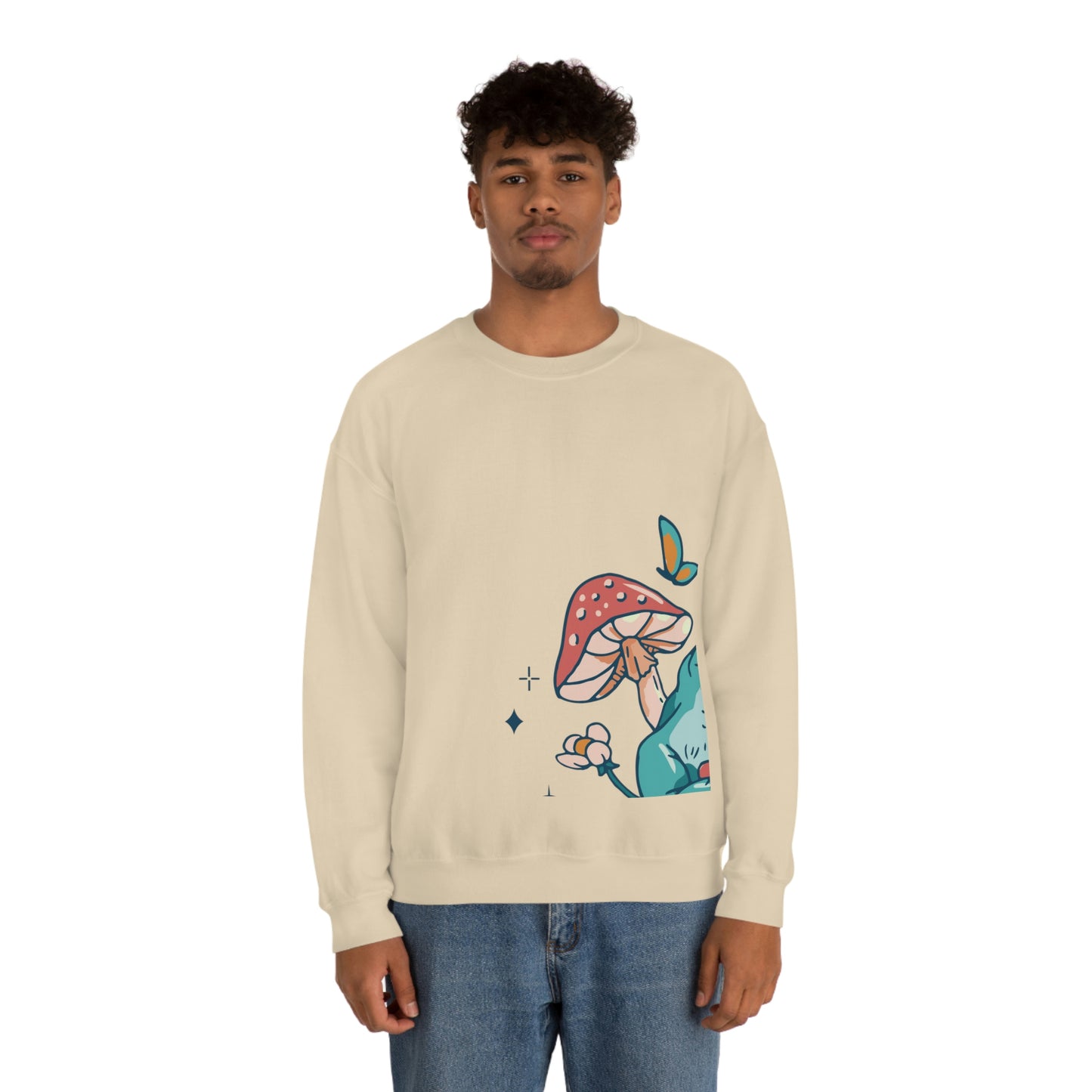 Cottagecore Aesthetic Mushrooms and Frog Sweatshirt