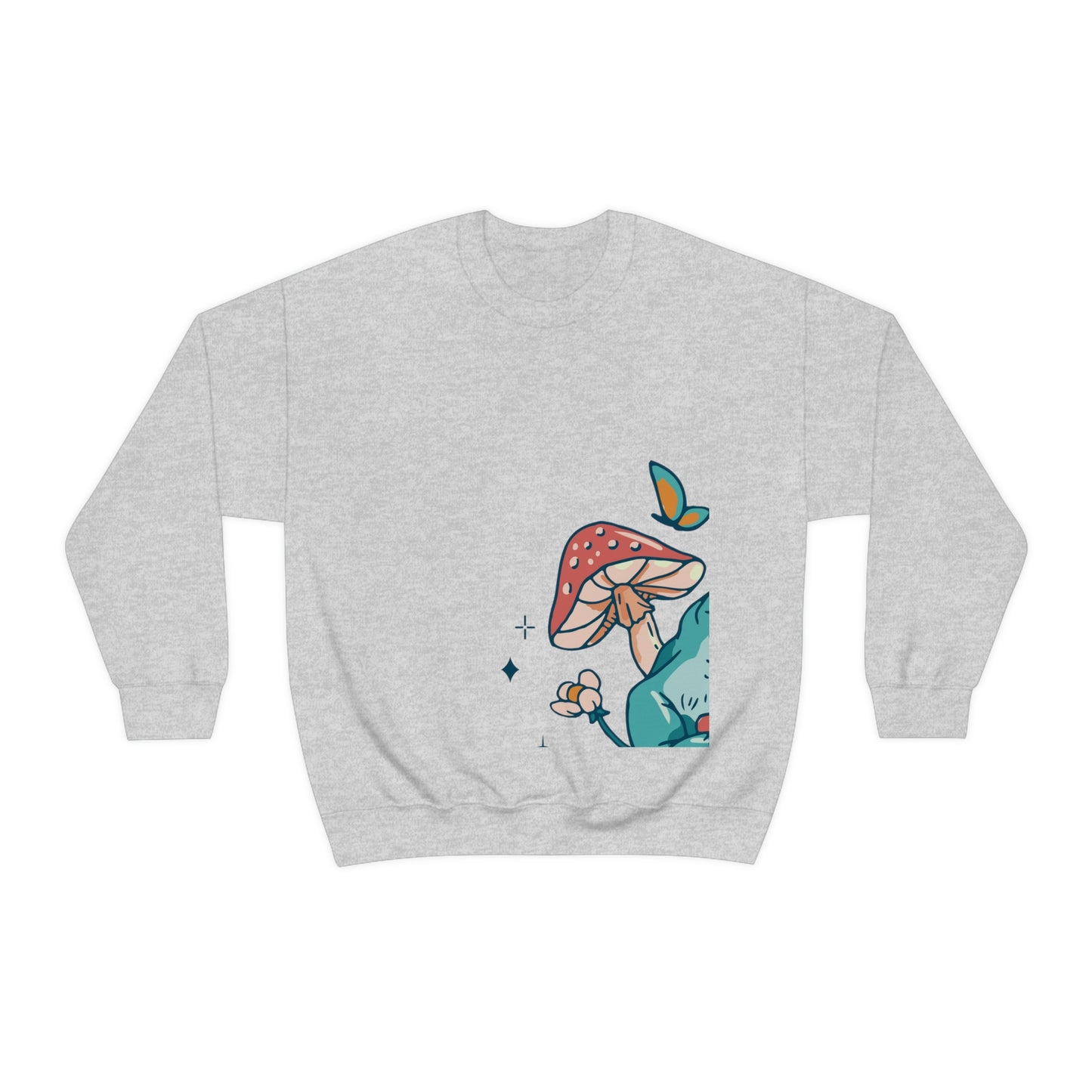 Cottagecore Aesthetic Mushrooms and Frog Sweatshirt