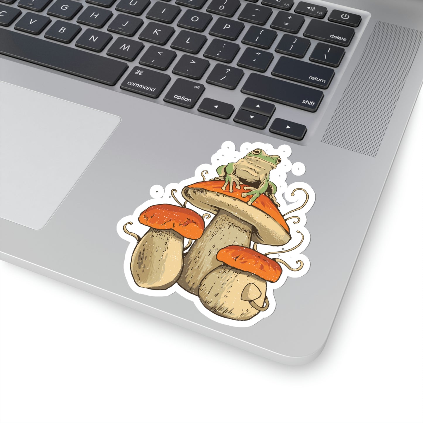 Cottagecore Aesthetic Mushrooms and Frog Sticker