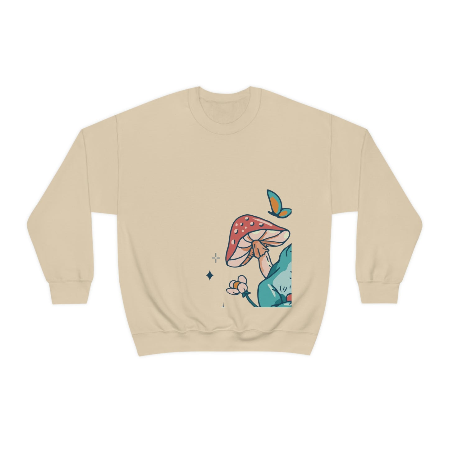 Cottagecore Aesthetic Mushrooms and Frog Sweatshirt