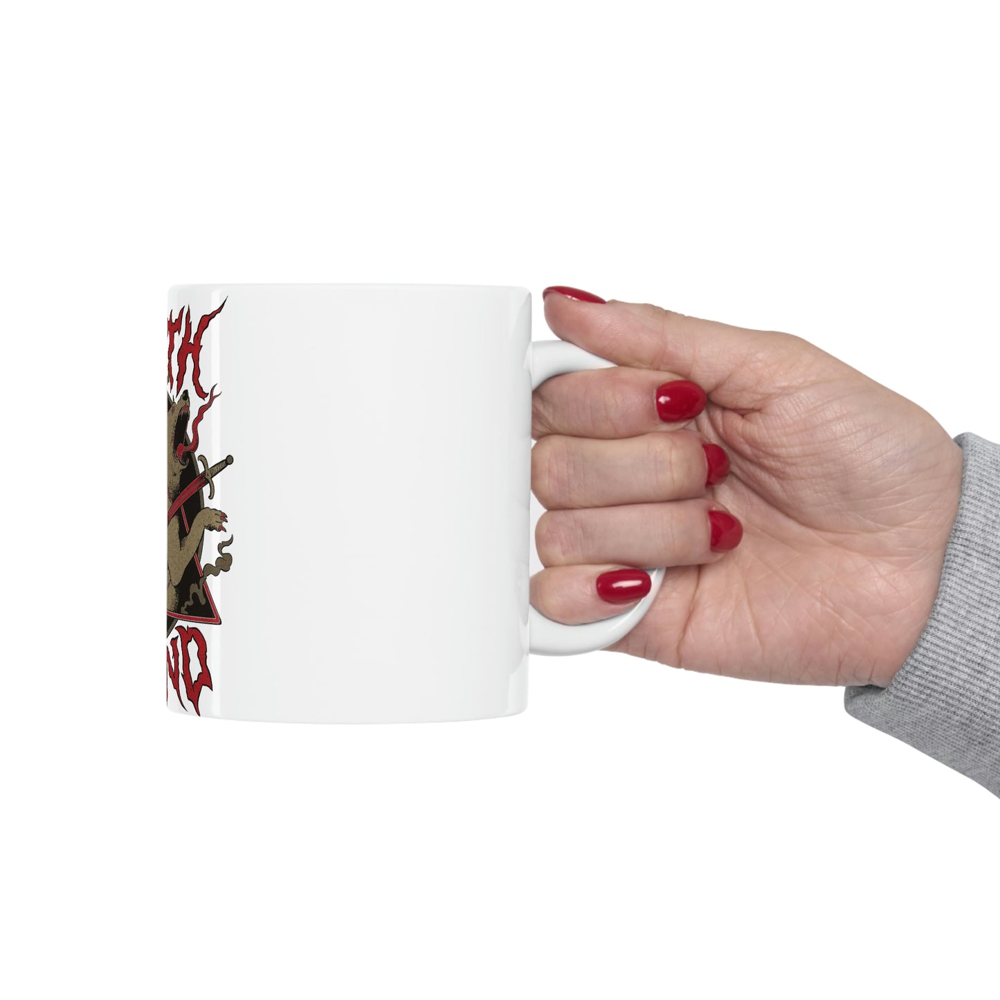 Death Hound Goth Aesthetic White Ceramic Mug