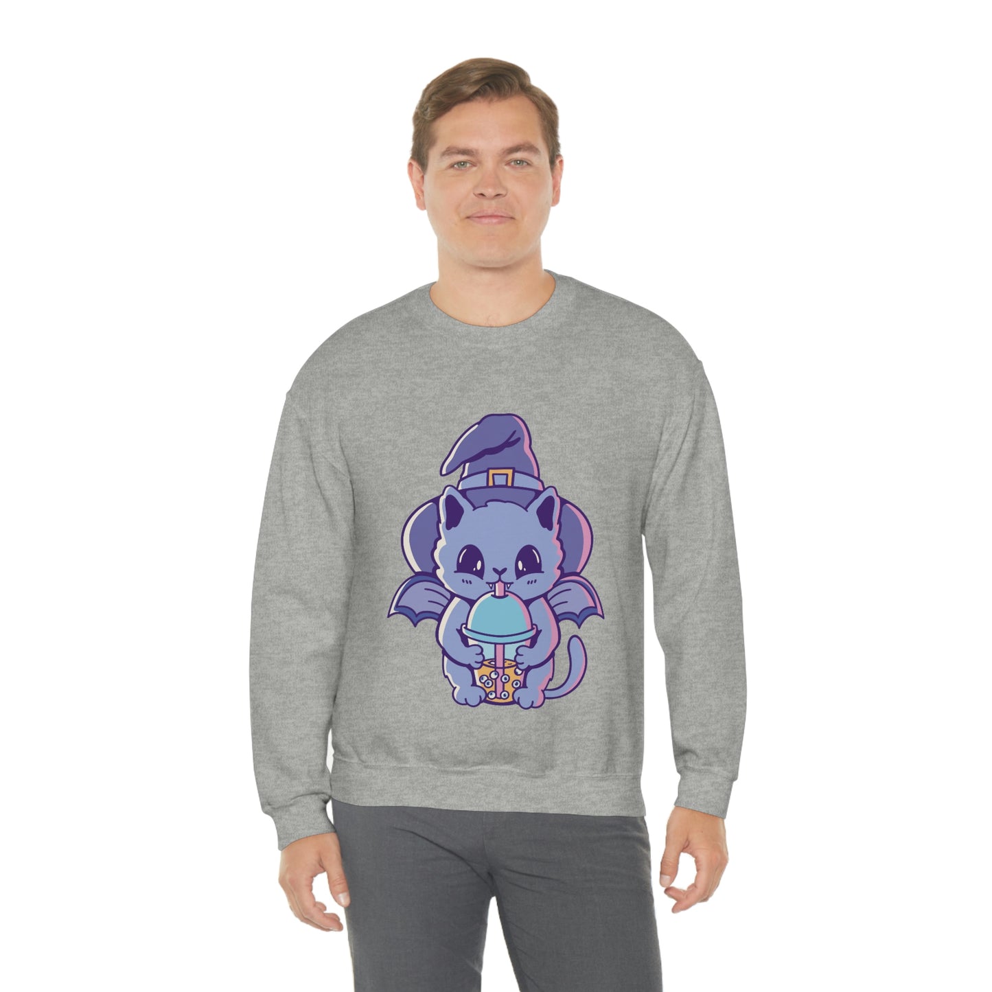 Pastel Goth Cat Witch, Goth Aesthetic Sweatshirt
